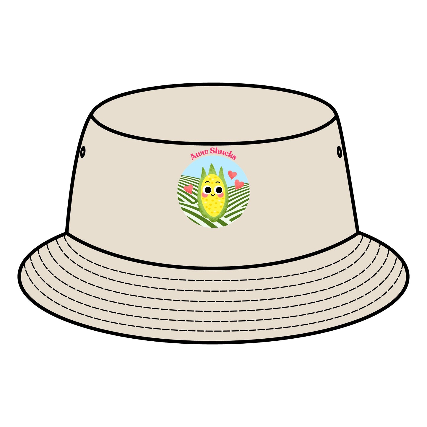Cute Corn Character Bucket Hat, Summer Sun Hats, Funny Gift for Farmers and Gardeners, Gardening Accessory, Cute Outdoor Hat