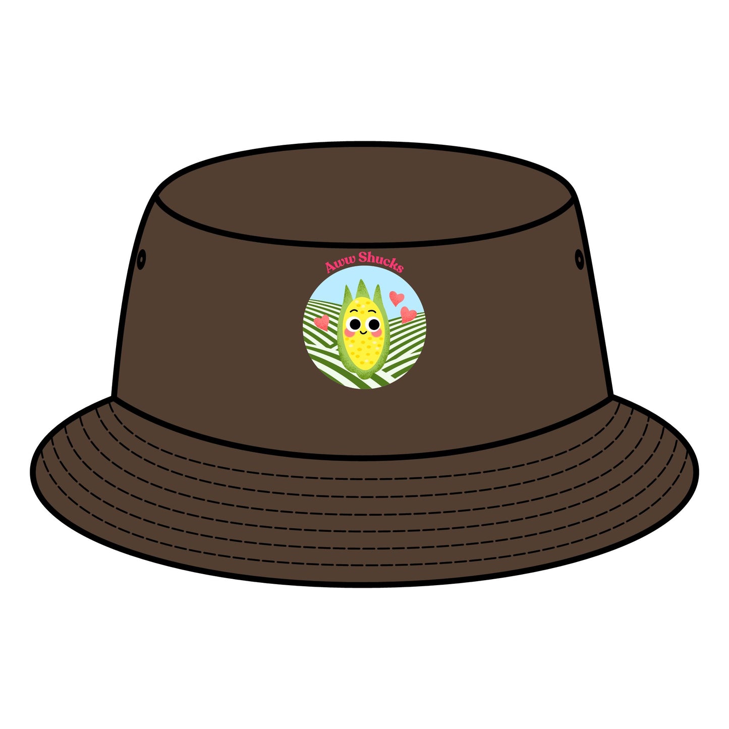 Cute Corn Character Bucket Hat, Summer Sun Hats, Funny Gift for Farmers and Gardeners, Gardening Accessory, Cute Outdoor Hat