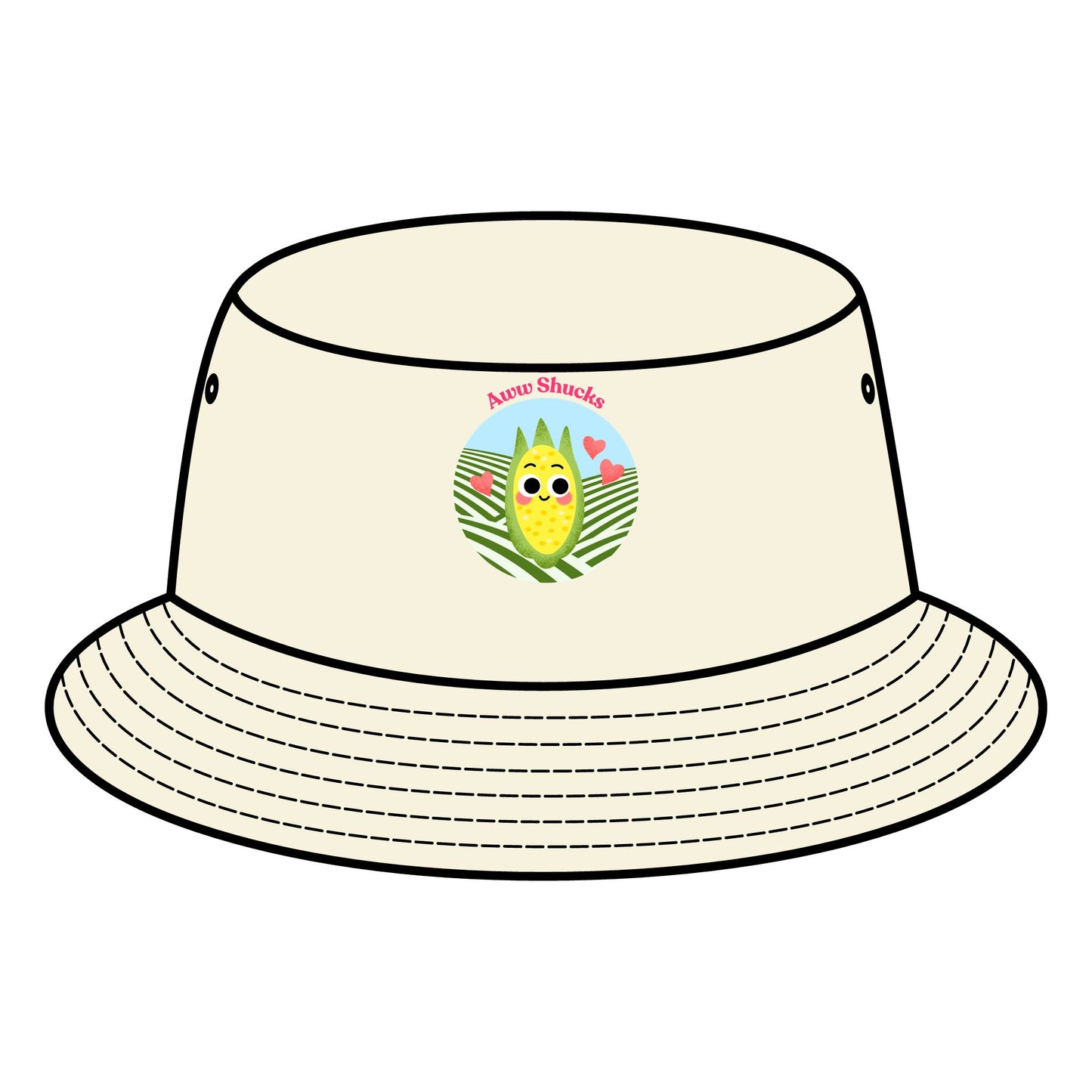 Cute Corn Character Bucket Hat, Summer Sun Hats, Funny Gift for Farmers and Gardeners, Gardening Accessory, Cute Outdoor Hat