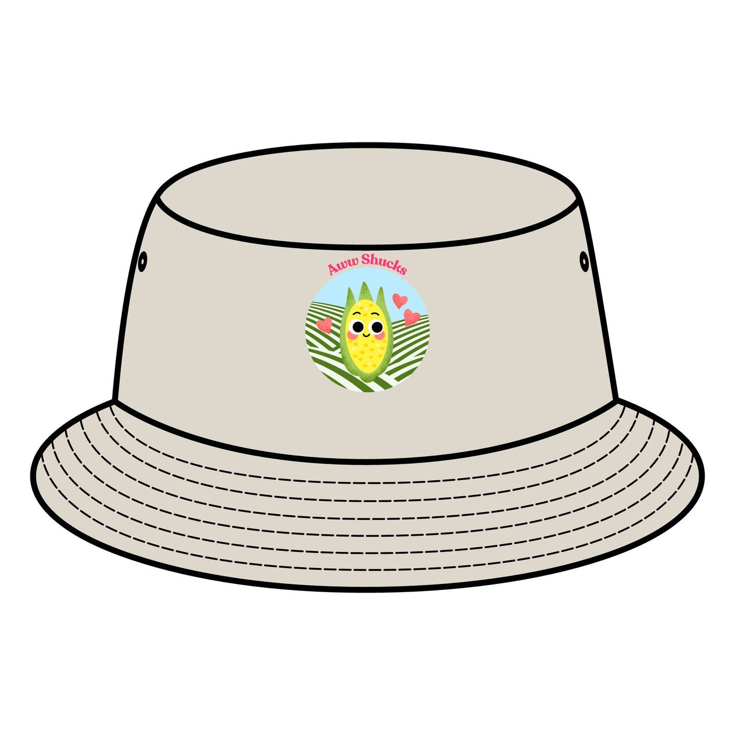 Cute Corn Character Bucket Hat, Summer Sun Hats, Funny Gift for Farmers and Gardeners, Gardening Accessory, Cute Outdoor Hat