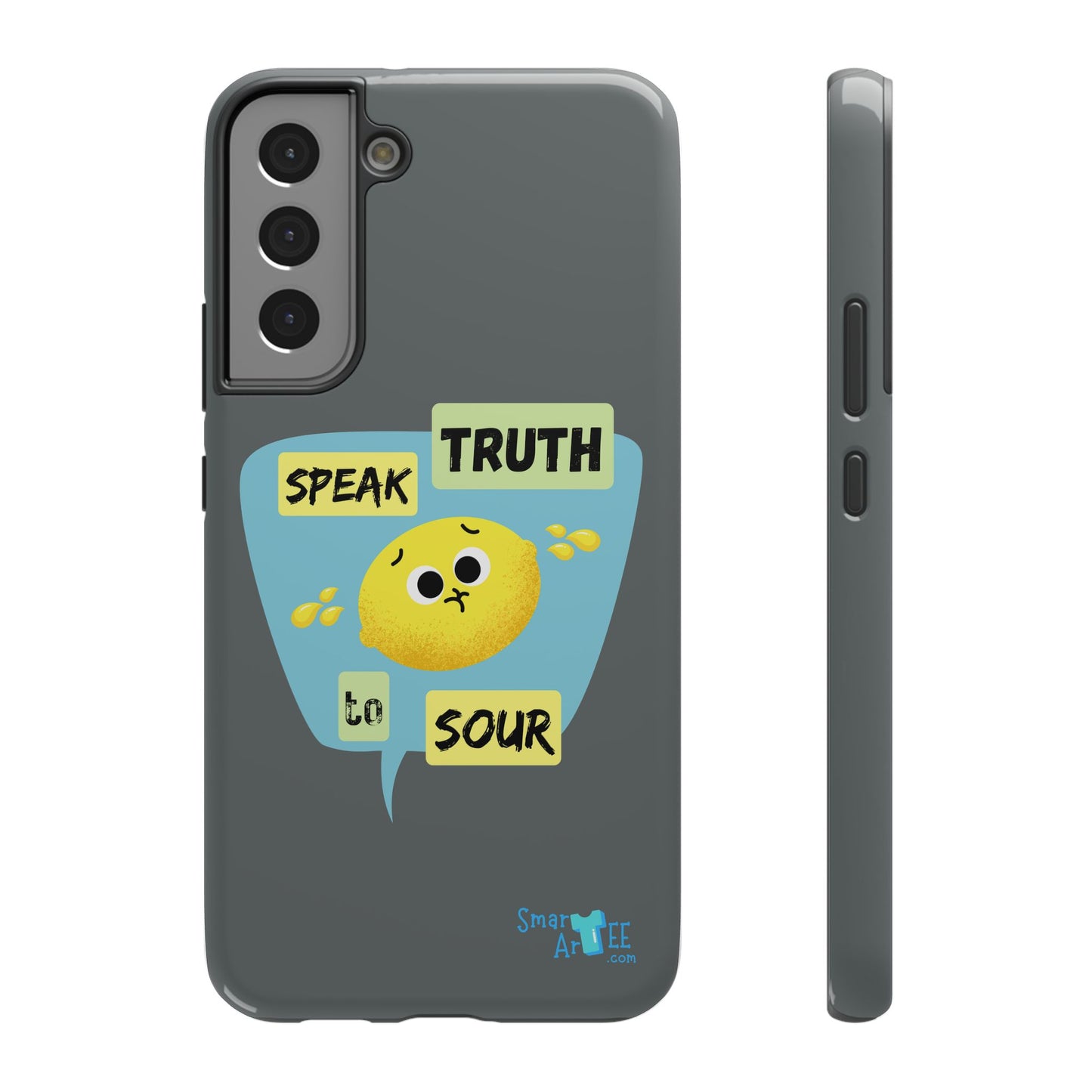 Whimsical Phone Case: Speak Truth to Sour, Cute Lemon Design, Impact-Resistant, Unique Gift for Teens, Phone Accessory, Fun Tech Decor