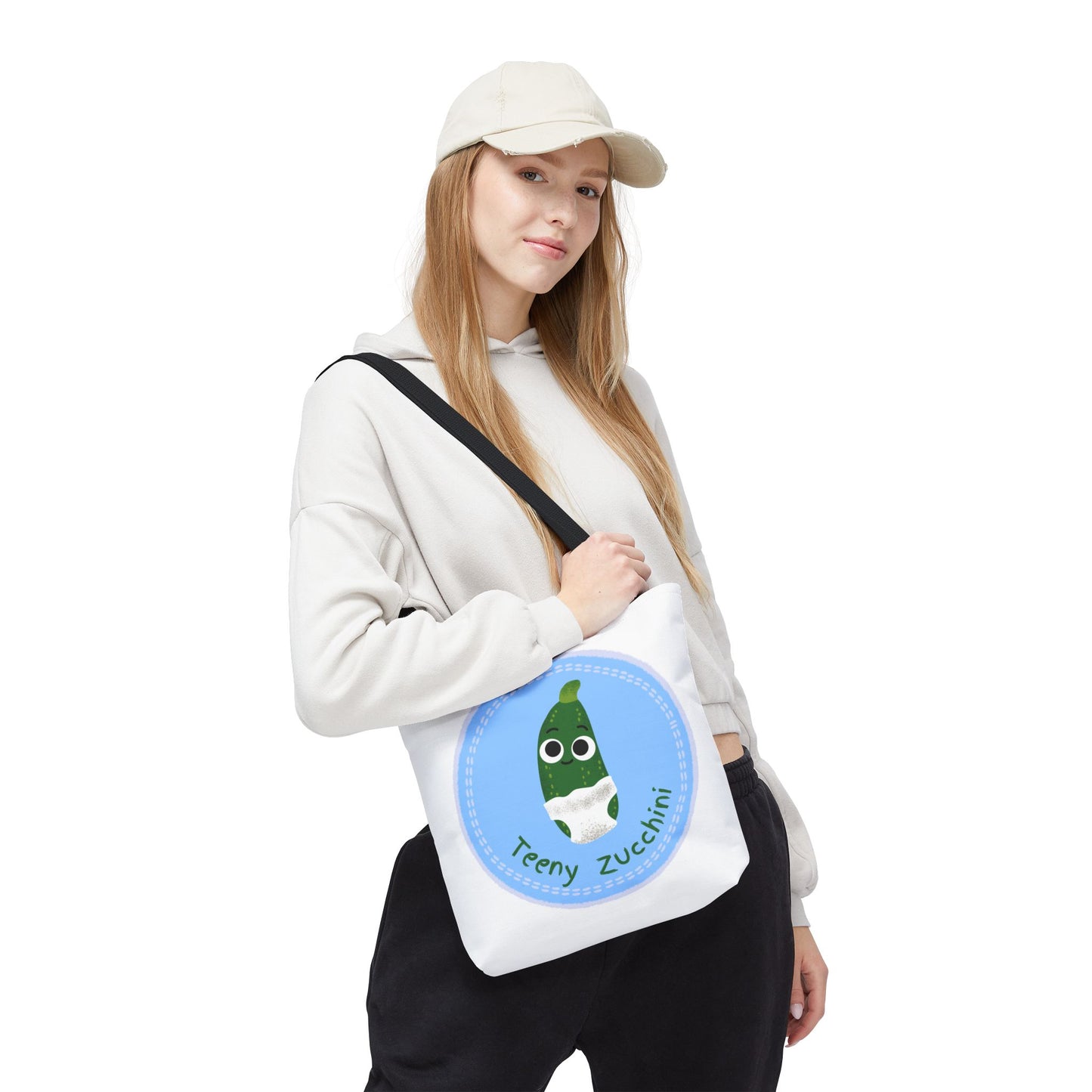 Cute Teeny Zucchini Tote Bag, Eco-Friendly Shopping Bag, Reusable Grocery Tote, Fun Gift for Veggie Lovers, Everyday Carryall