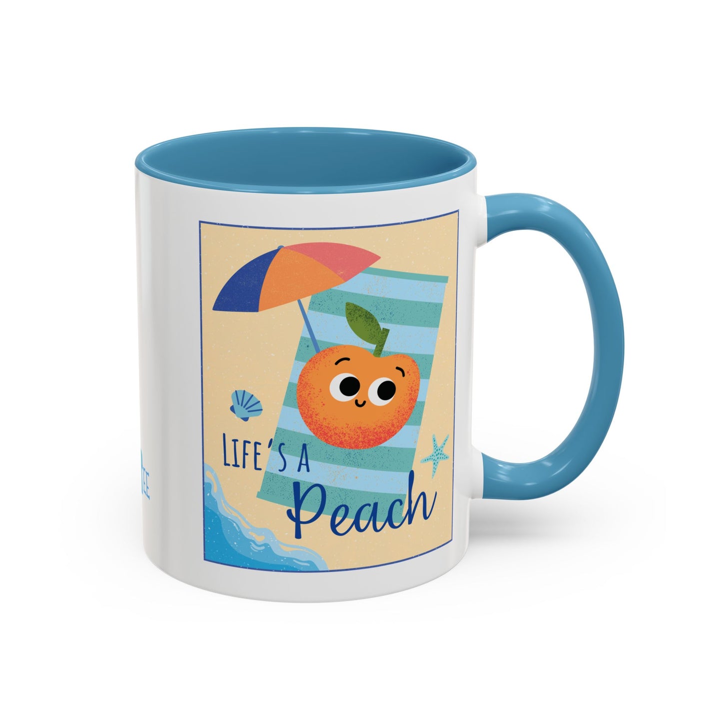 Whimsical Life's a Peach Coffee Mug - 11 oz & 15 oz, Funny Fruit Pun Mugs, Great Gift Idea For All Fun Lovers