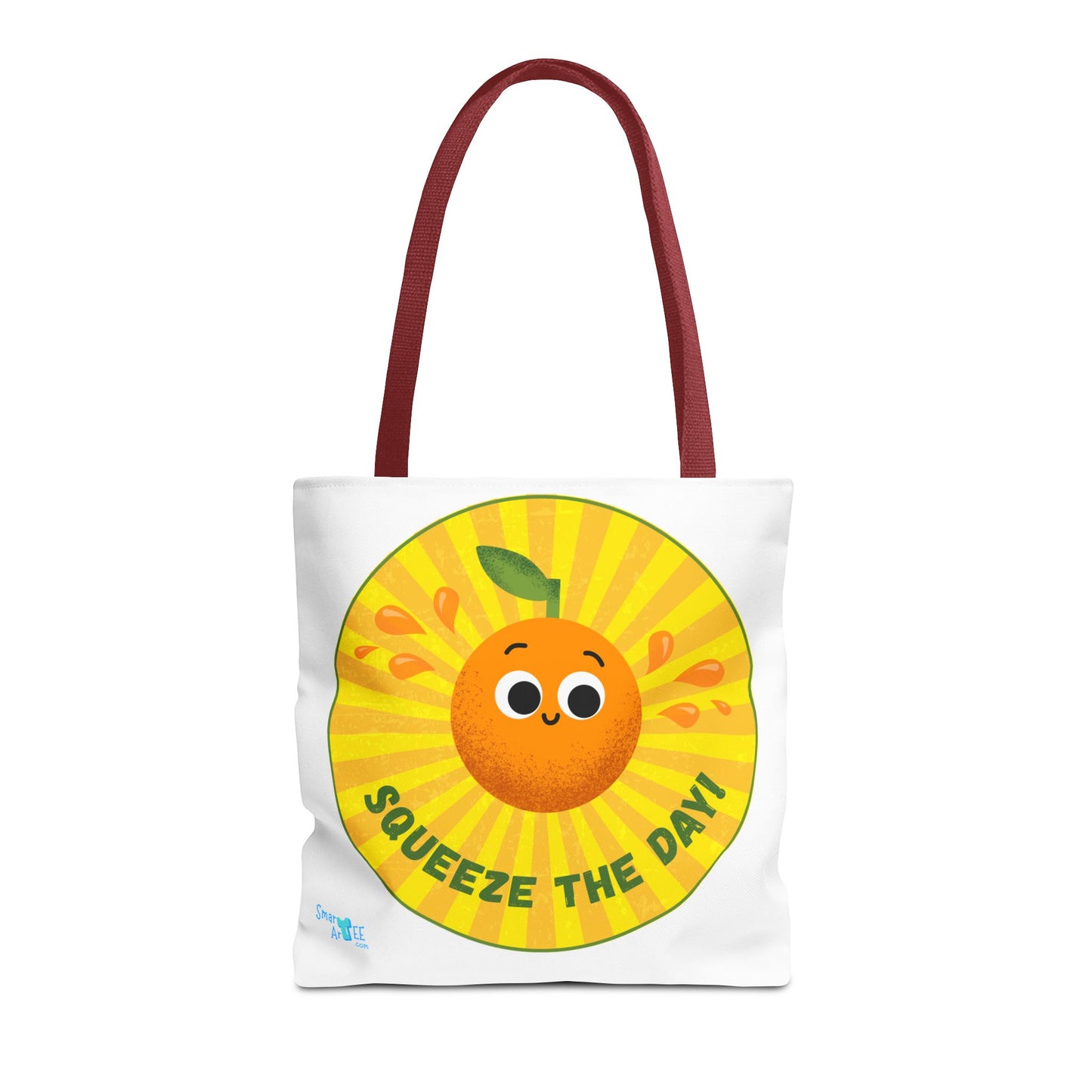 Cheerful Tote Bag, Squeeze the Day Bag, Fun Grocery Tote, Orange Design Shopper, Cute Gift for Fruit Lovers