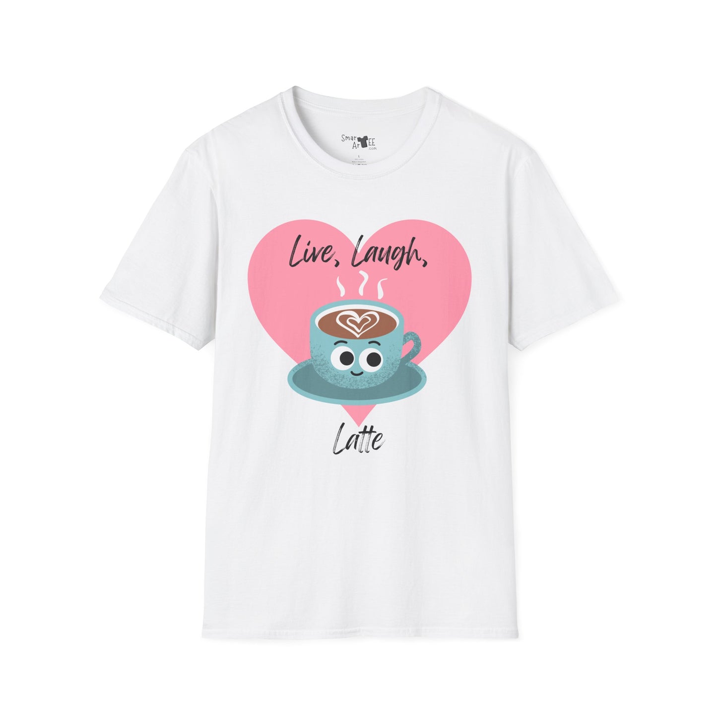 Cute Coffee Lover T-Shirt, Funny Gift for Barista, Softstyle Tee for Friends, Gift for Coffee Lovers, Live Laugh Latte Shirt