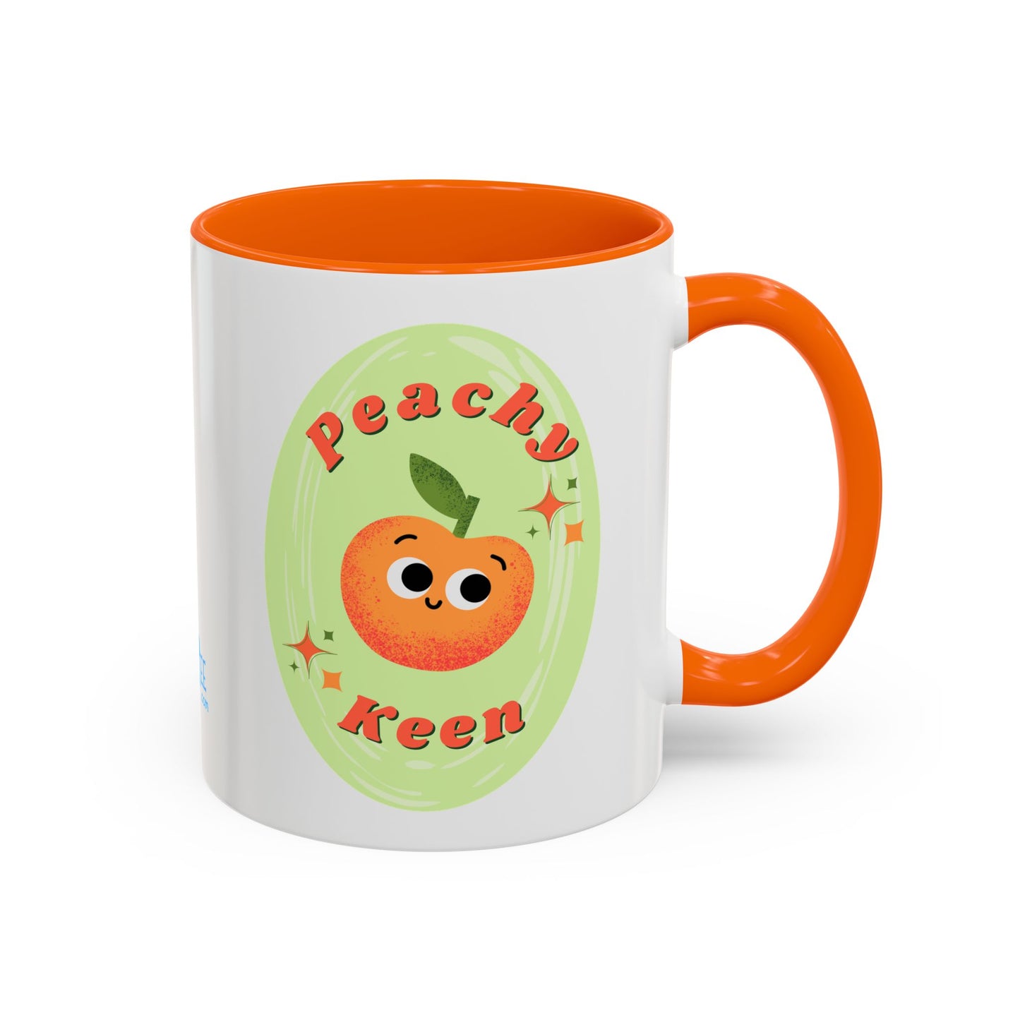 Peachy Keen Accent Coffee Mug - Fun Drinkware for Coffee Lovers, Gifts for Friends, Cute Kitchen Decor, Fruit-themed Mug, Unique Ceramics