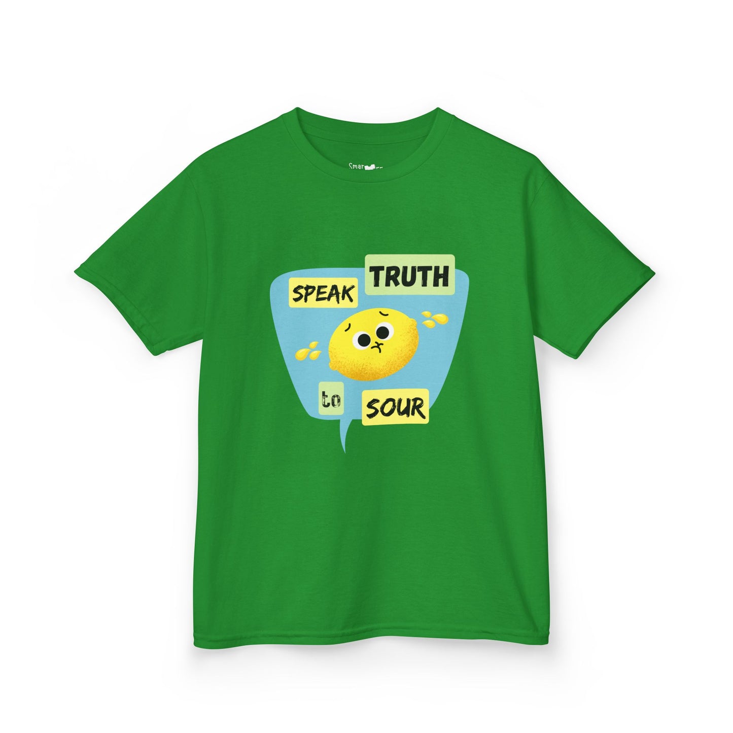 Kids Motivational Shirt, 'Speak Truth To Sour' Funny Pun Cotton Tee, Perfect for School, Gifts, Summer Wear, Positive Vibes