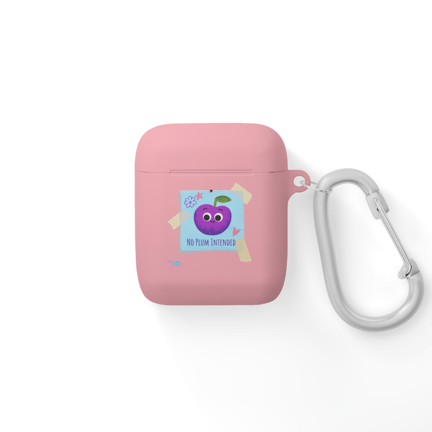 Cute AirPods Case Cover, Fun Cartoon Plum Pun Design, Gift for Apple Lovers, Trendy Tech Accessory, Perfect for Birthdays