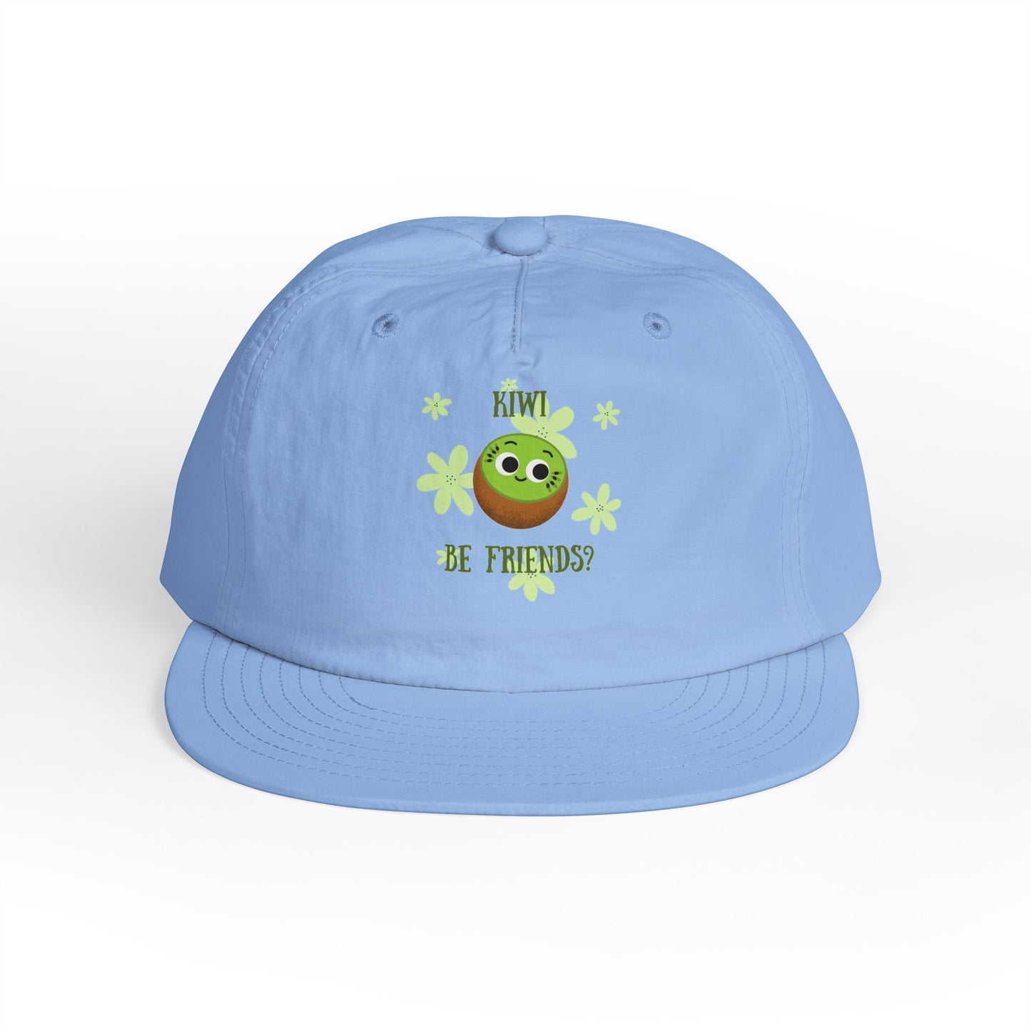 Surf Cap with Funny "Kiwi Be Friends" Design - Beach Hat, Gift for Surfers, Summer Accessory, Fun Outdoor Headwear, Vacation Style