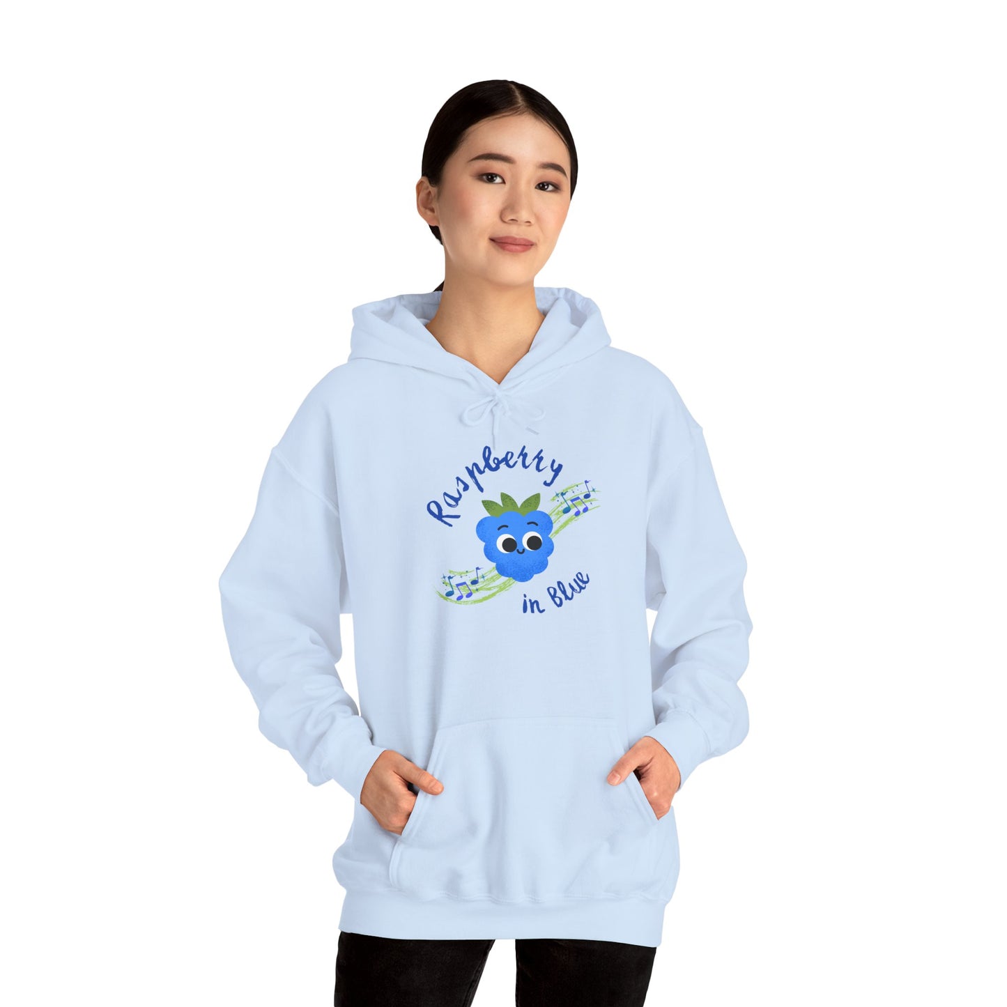 Whimsical Rhapsody in Blue Pun Hoodie - Cozy Unisex Pullover, Great Gift Idea, Cute Pullover, Colorful Hoodie, Fun Casual Wear