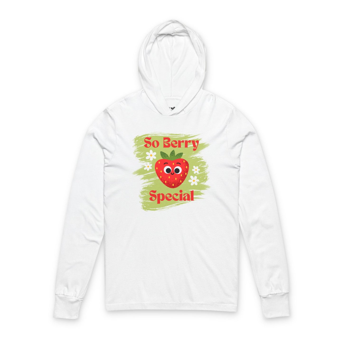 So Berry Special Unisex Hooded Long Sleeve Shirt - Cute Fruit Design, Spring Fashion, Gift for All Ages, Fun Casual Wear, Strawberry Lovers