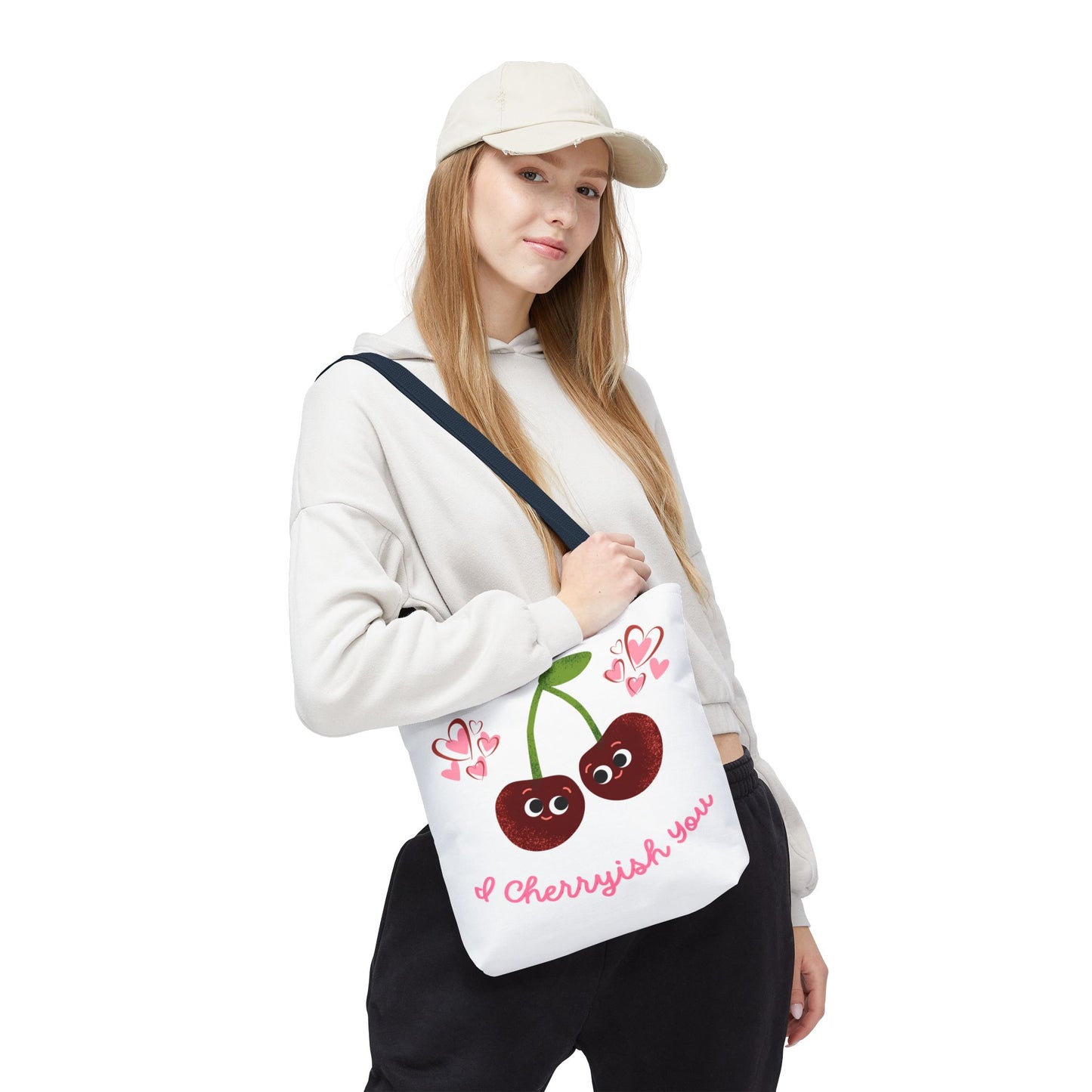 Cherryish You Tote Bag - Cute Cherry Design, Eco-Friendly Shopping Bag, Fun Gift for Friends, Valentine's Day, Summer Vibes