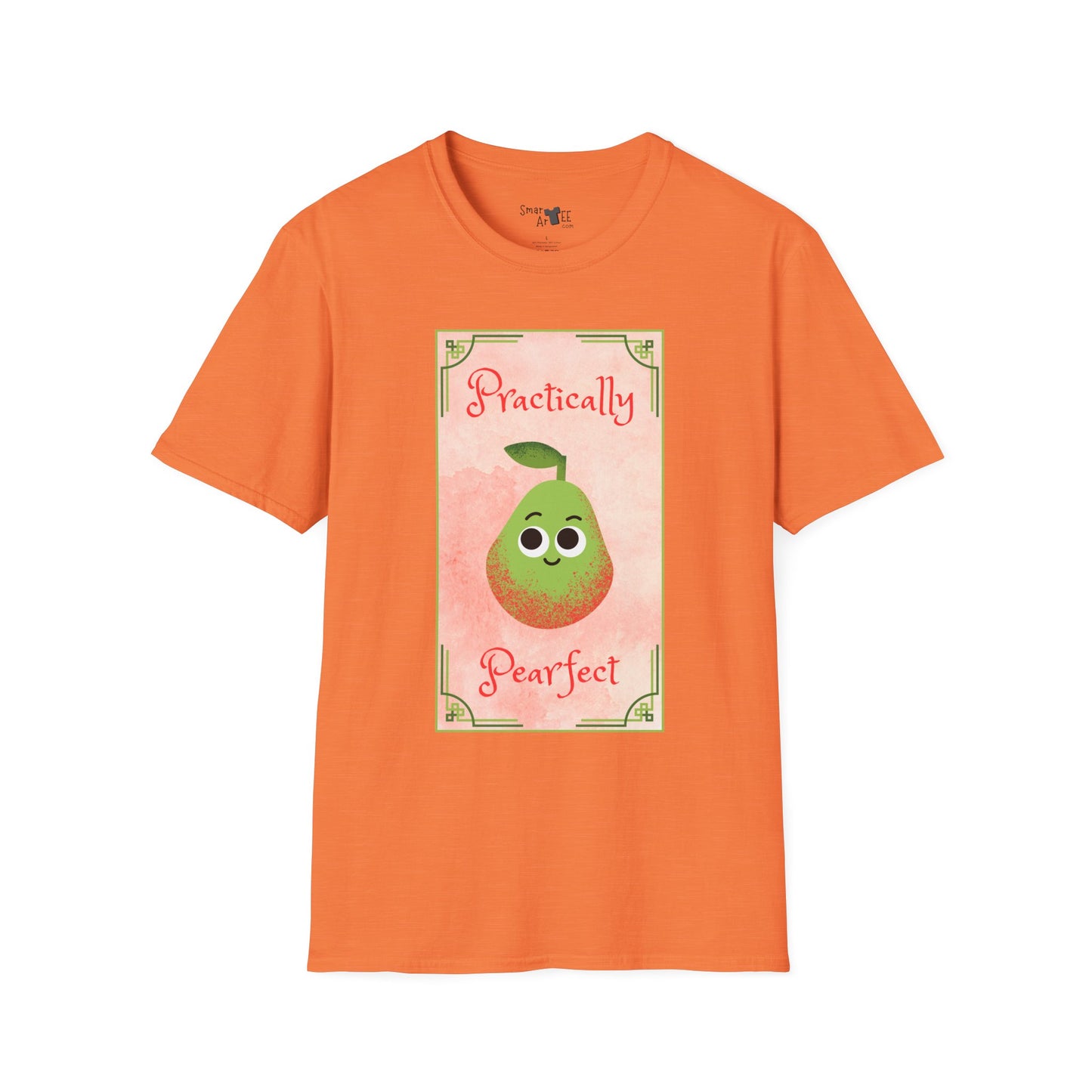 Practically Pearfect Unisex Softstyle T-Shirt - Cute Fruit Graphic Tee for Fun Occasions, Funny Fruit Pun, Great Gift Idea