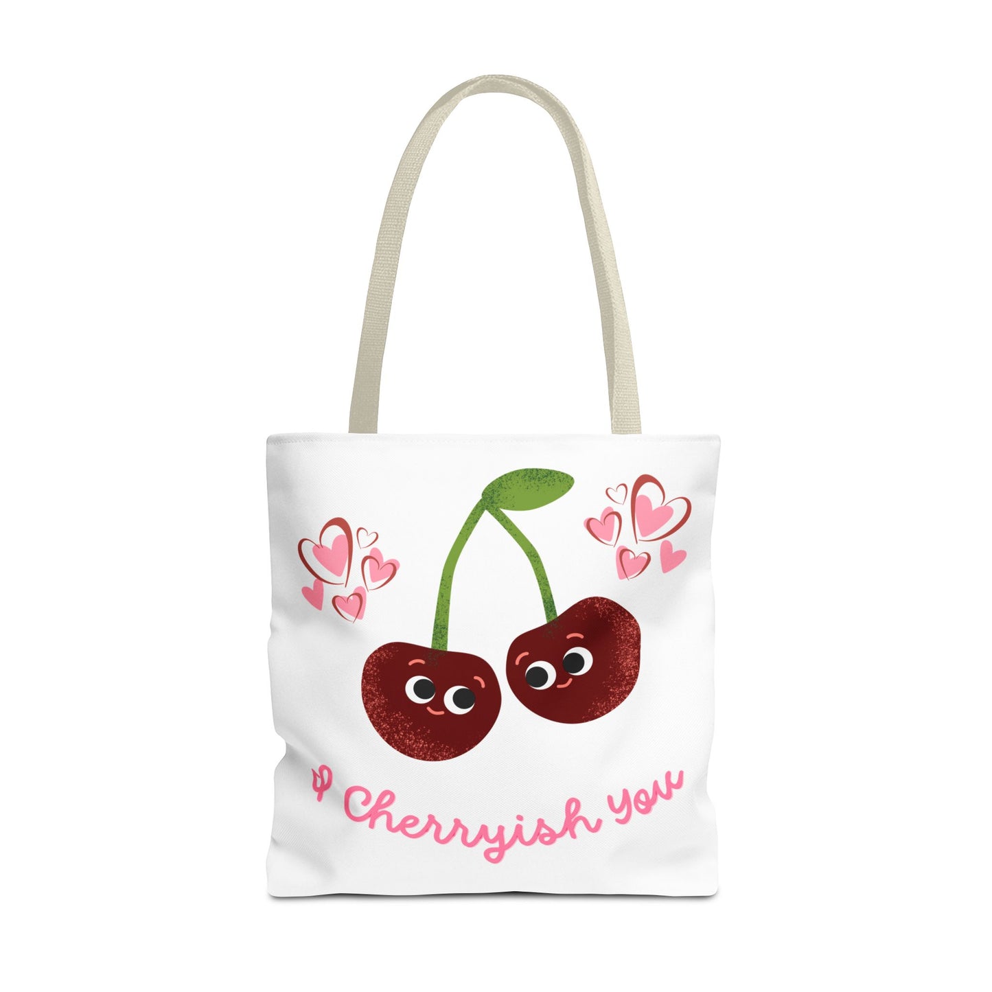 Cherryish You Tote Bag - Cute Cherry Design, Eco-Friendly Shopping Bag, Fun Gift for Friends, Valentine's Day, Summer Vibes