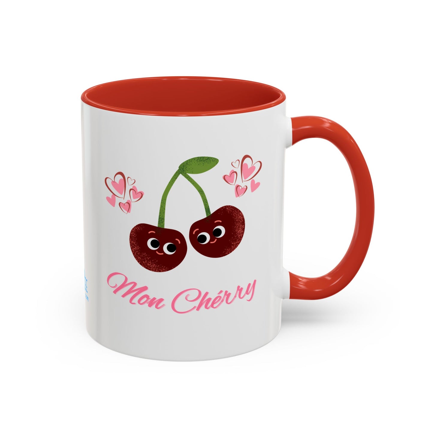 Cute Cherry Accent Coffee Mug - Fun Gift for Cherry Lovers, Coffee Lover Decor, Valentine's Day, Cute Kitchenware