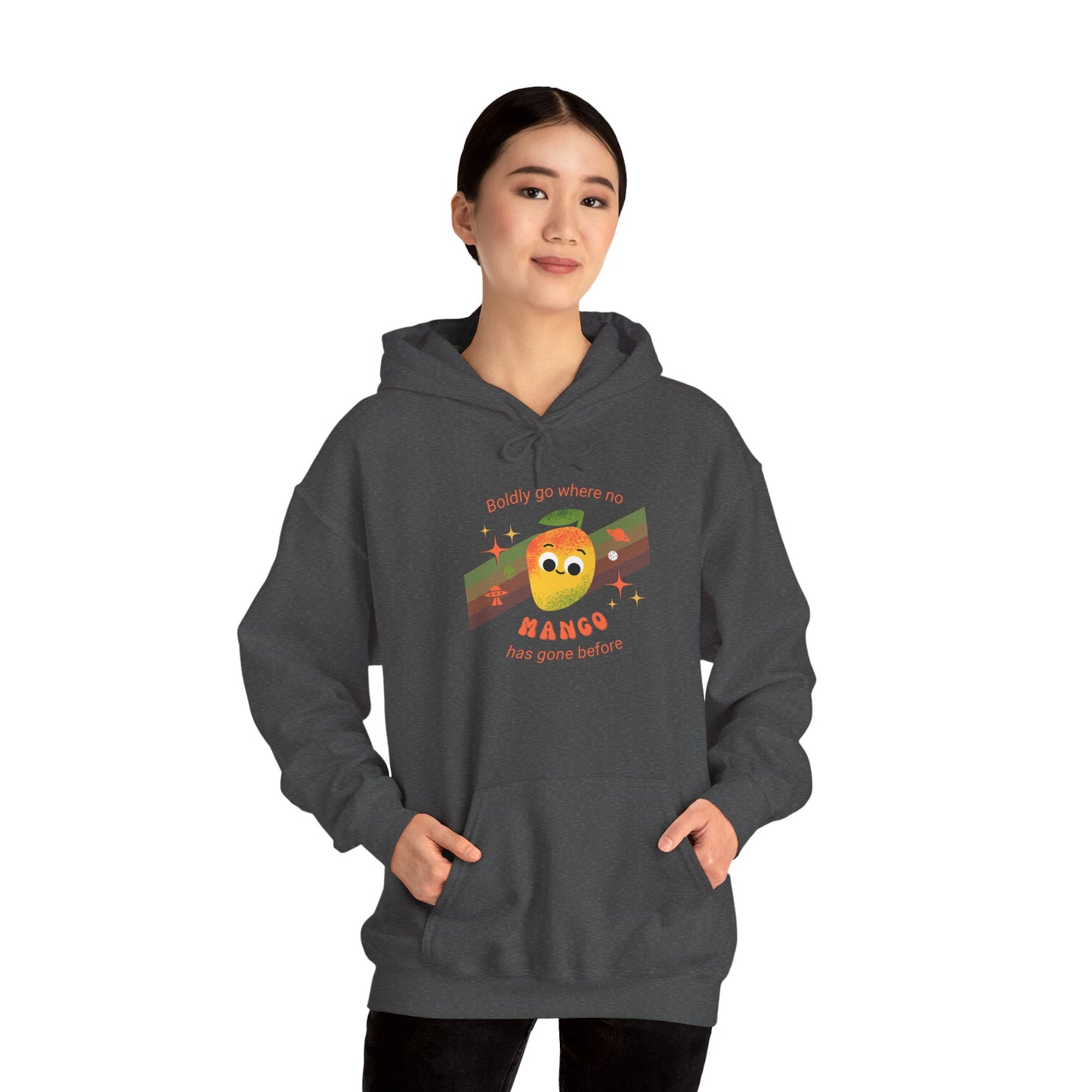 Mango-Themed Unisex Hoodie, Cute Gift for Fruit Lovers, Cozy Pullover for All Seasons, Perfect for Birthdays and Casual Outings