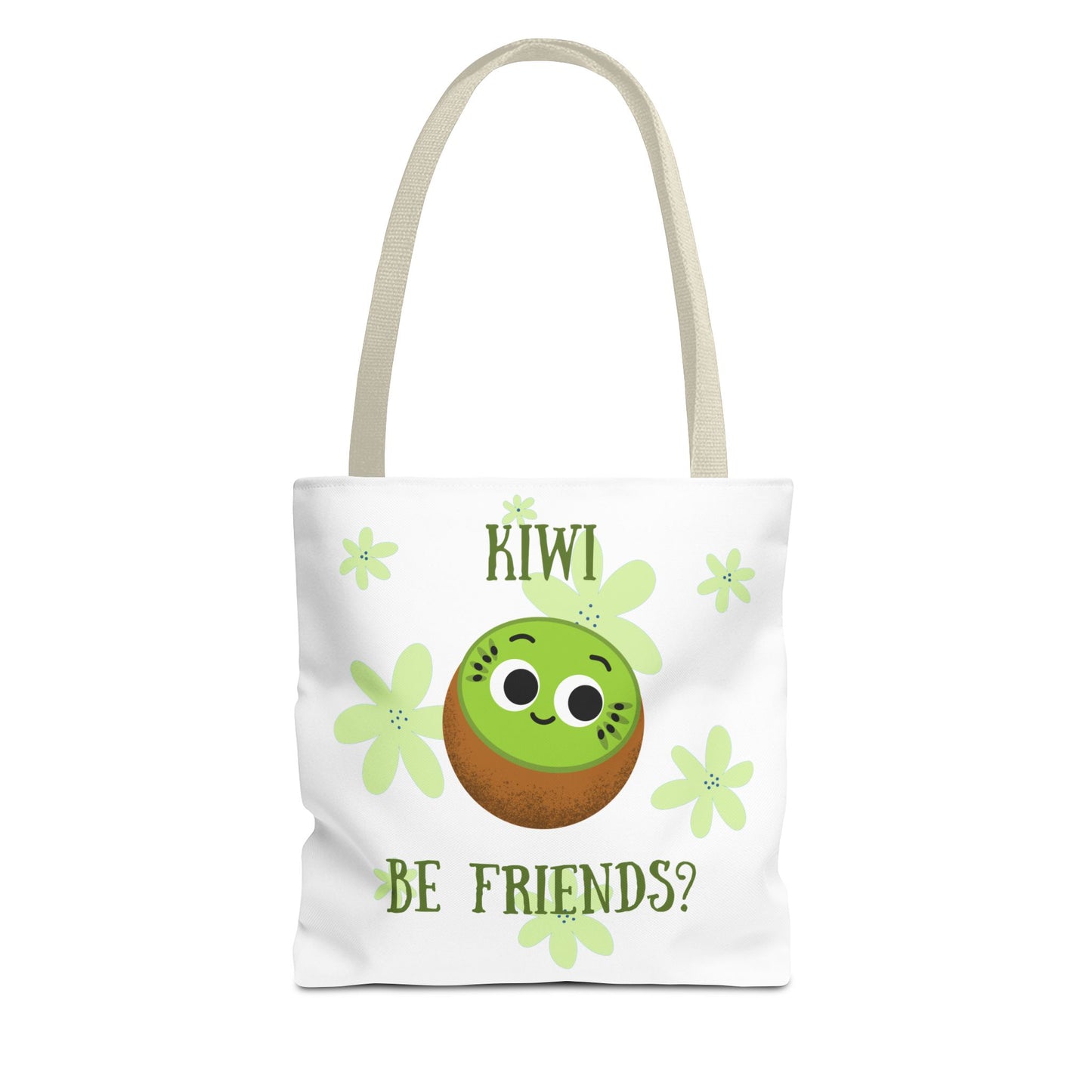 Cute Kiwi Friendship Tote Bag, Eco-Friendly Shopping Bag, Gift for Friends, Cute Grocery Bag, Colorful Beach Bag