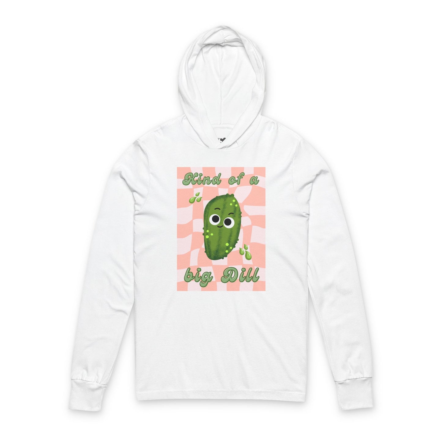 Funny Pickle Pun Unisex Hooded Long Sleeve Shirt, Kind of a Big Dill, Foodie Gift, Casual Wear, Cute Graphic Shirt
