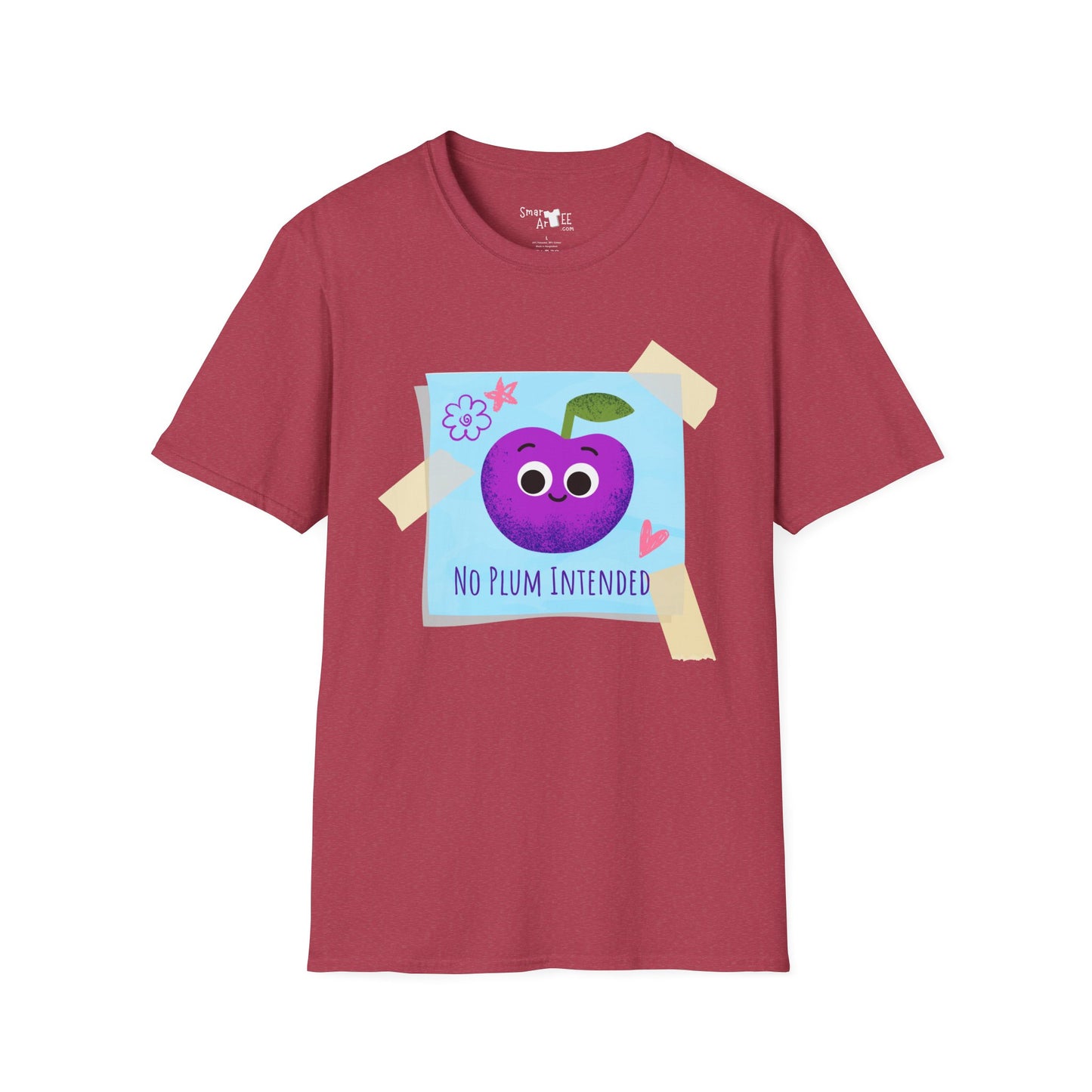 Cute No Plum Intended Unisex Softstyle T-Shirt, Great For Fruit Lovers, Funny Fruit Pun