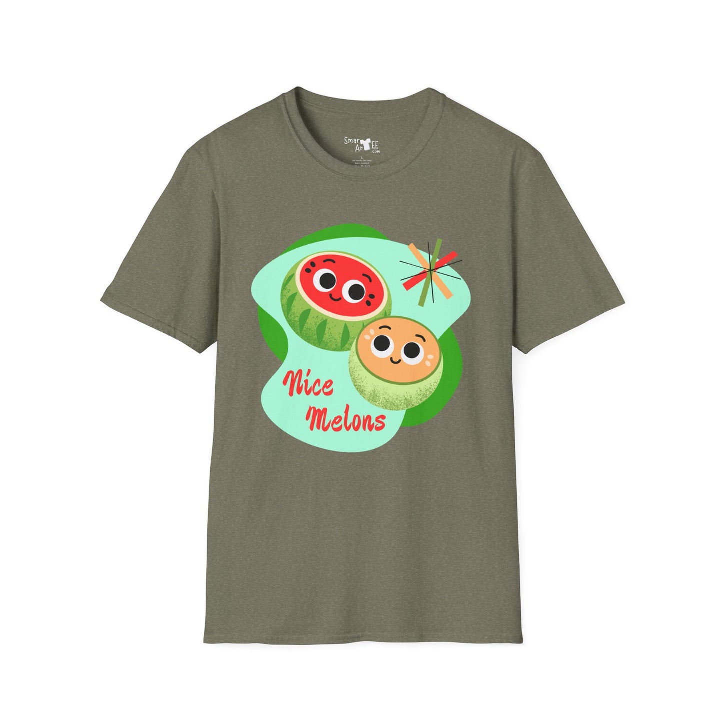 Cute & Fun 'Nice Melons' Unisex Softstyle T-Shirt - Perfect for Summer Vibes & Fruit Lovers, Great Gift Idea