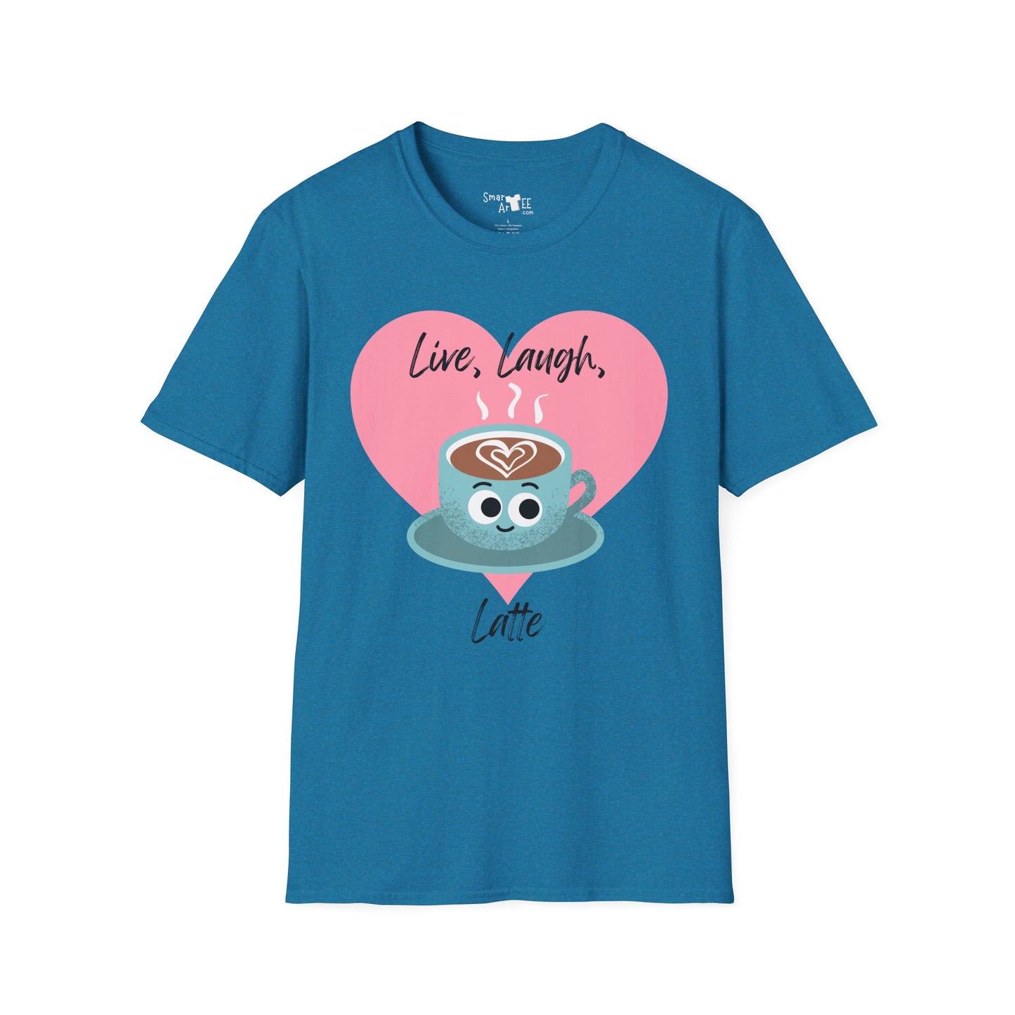 Cute Coffee Lover T-Shirt, Funny Gift for Barista, Softstyle Tee for Friends, Gift for Coffee Lovers, Live Laugh Latte Shirt