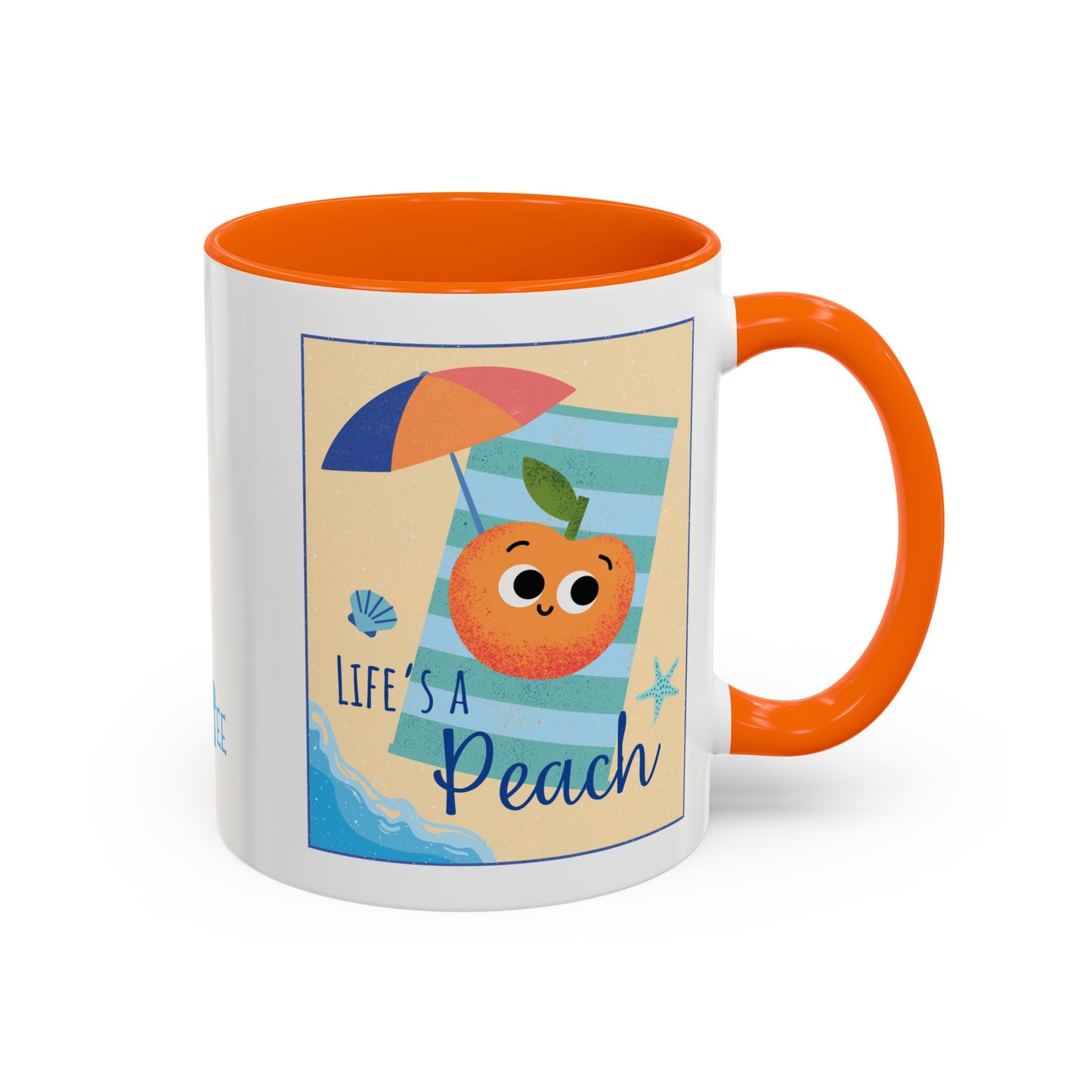 Whimsical Life's a Peach Coffee Mug - 11 oz & 15 oz, Funny Fruit Pun Mugs, Great Gift Idea For All Fun Lovers