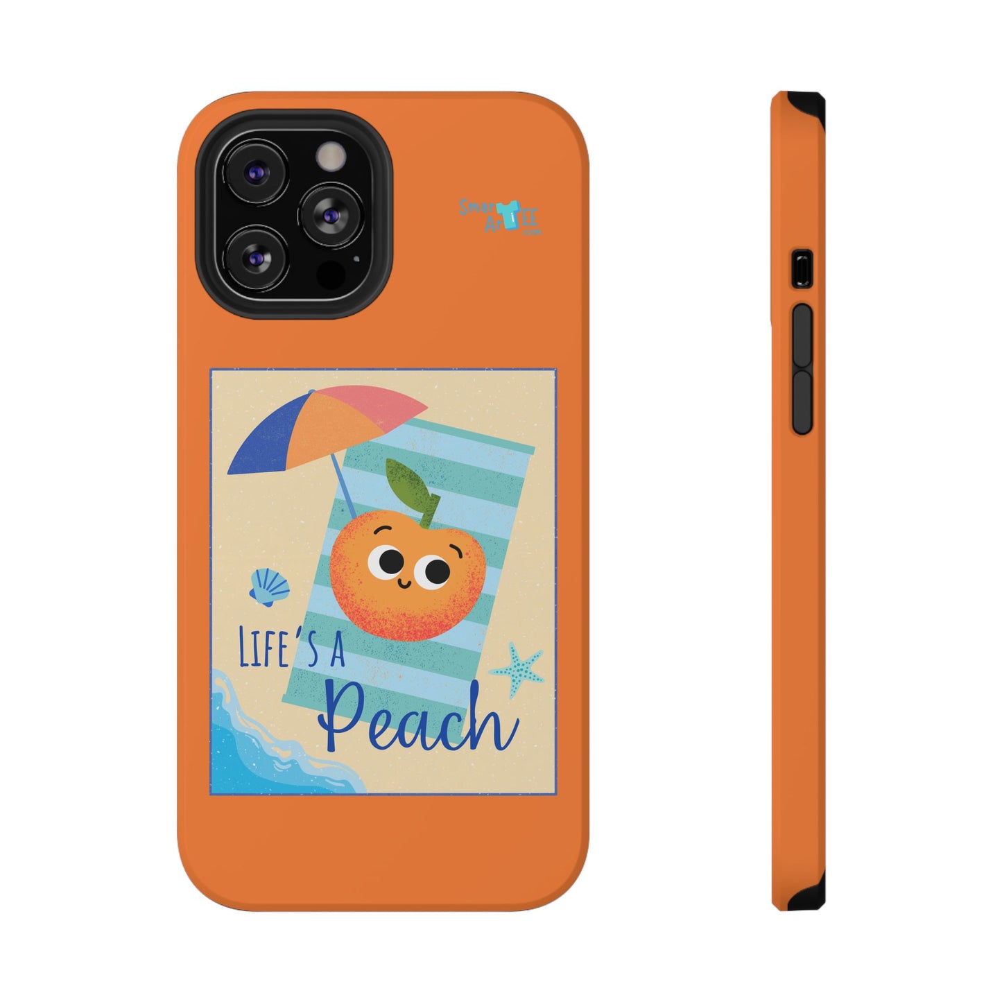 Cute Life's a Peach Phone Case, Impact-Resistant Cell Phone Cover, Summer Accessory, Gift for Fruit Lovers, Beach Vibes