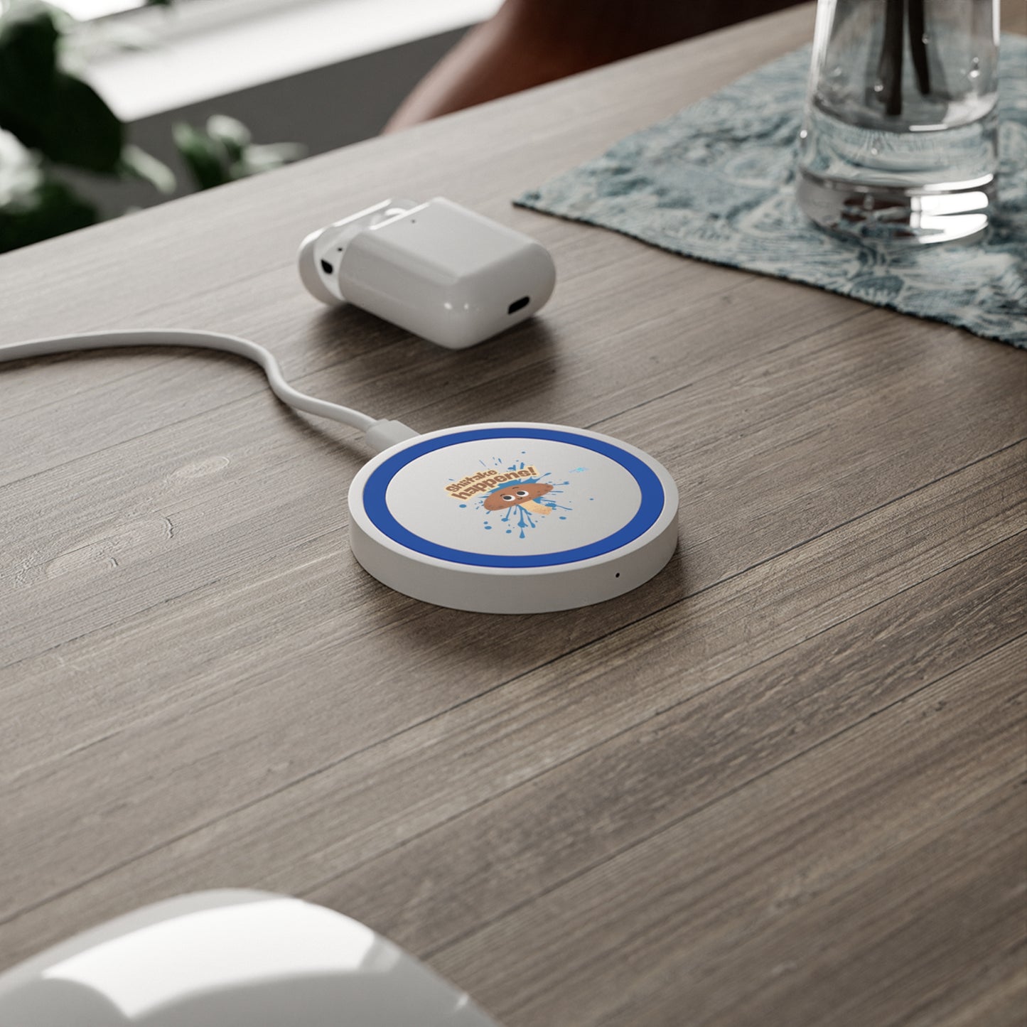 Funny Mushroom Wireless Charging Pad - Quake Pad for Tech Lovers, Unique Gifts for Friends, Cute Desk Decor, Bundle With Air Pod Case