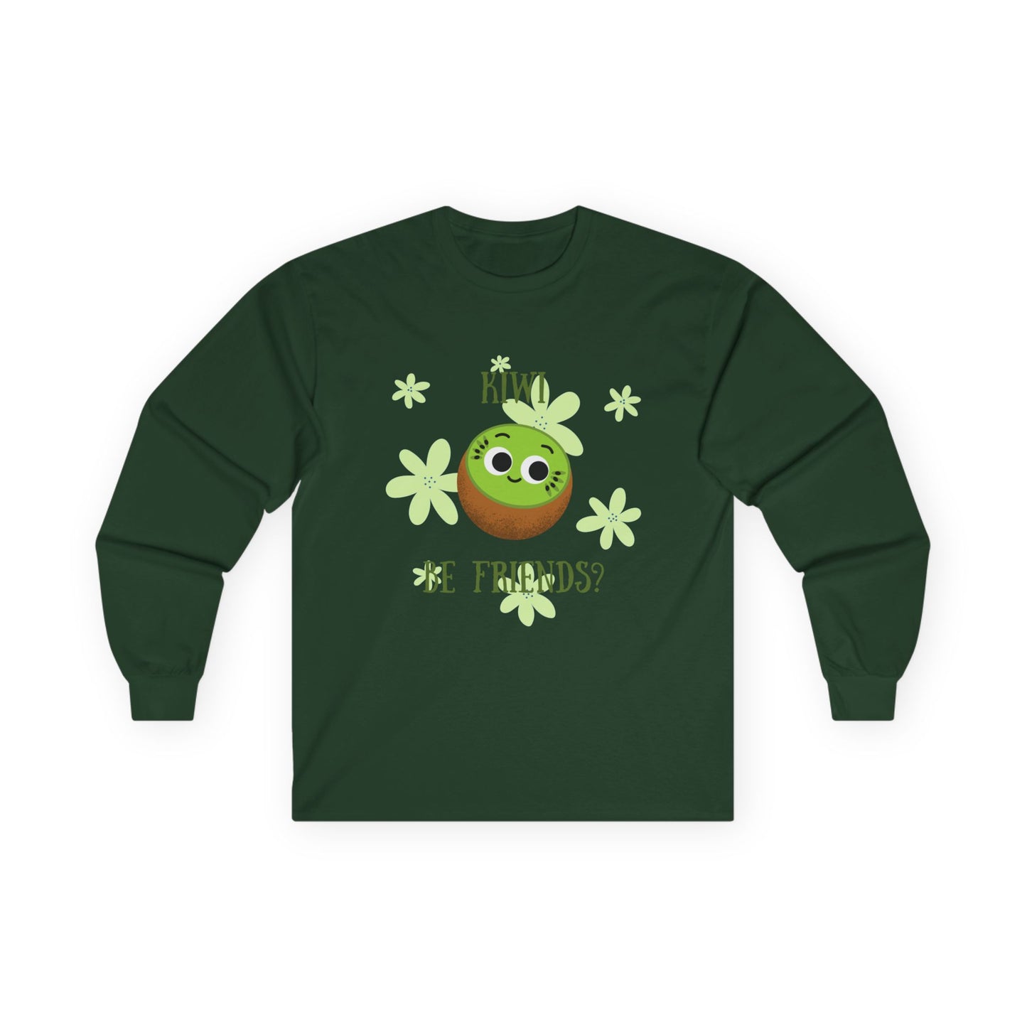 Kiwi Be Friends? Unisex Long Sleeve Tees | Cute Graphic Tee | Fun Gift for Friends | Casual Wear | Spring Fashion