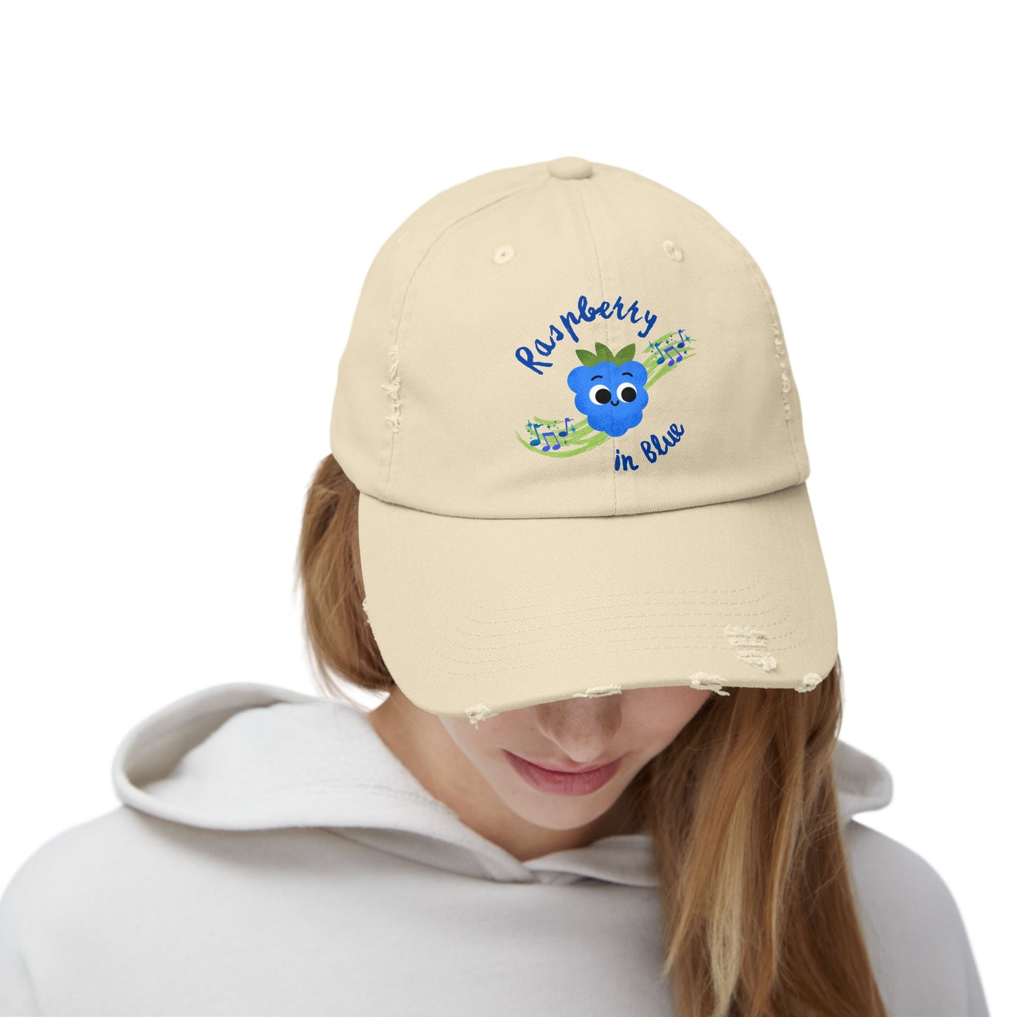 Whimsical Musical Pun Distressed Cap, Fun Hats for Casual Outings, Unisex Accessory, Perfect Gift for Birthdays, Festivals, and Summer Events