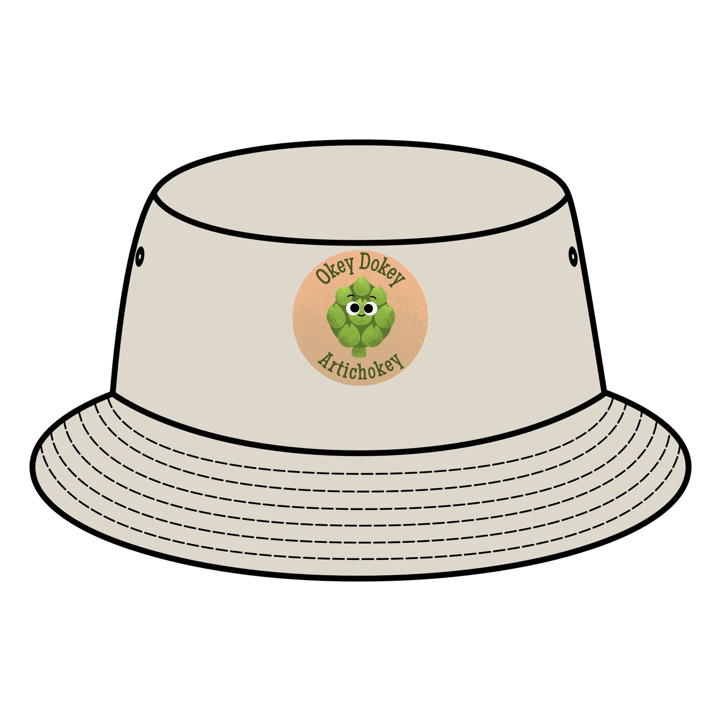 Cute Artichoke Pun Print Bucket Hat, Summer Fashion Hats, Outdoor Sun Hat, Gift for Kids, Family BBQ Accessory
