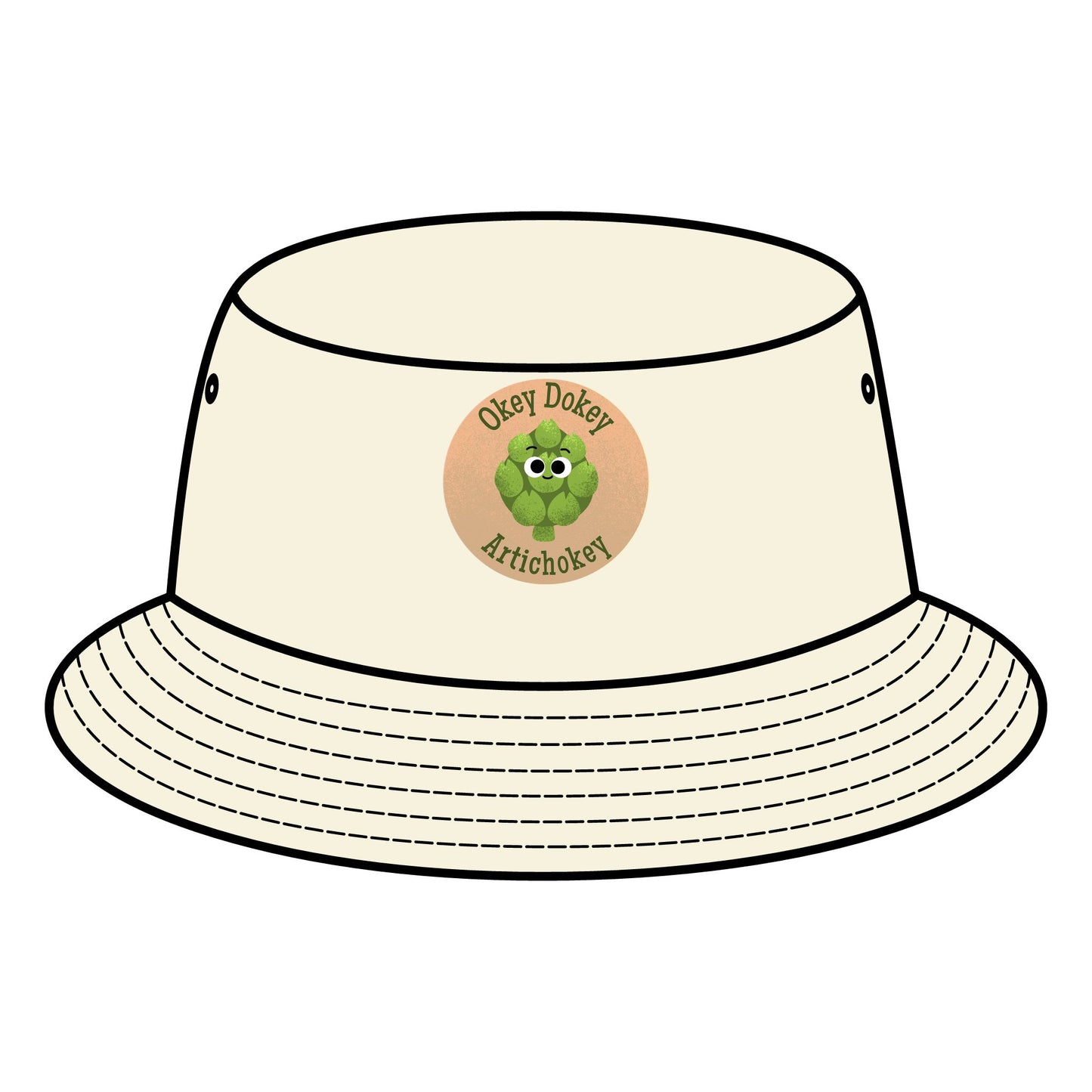 Cute Artichoke Pun Print Bucket Hat, Summer Fashion Hats, Outdoor Sun Hat, Gift for Kids, Family BBQ Accessory