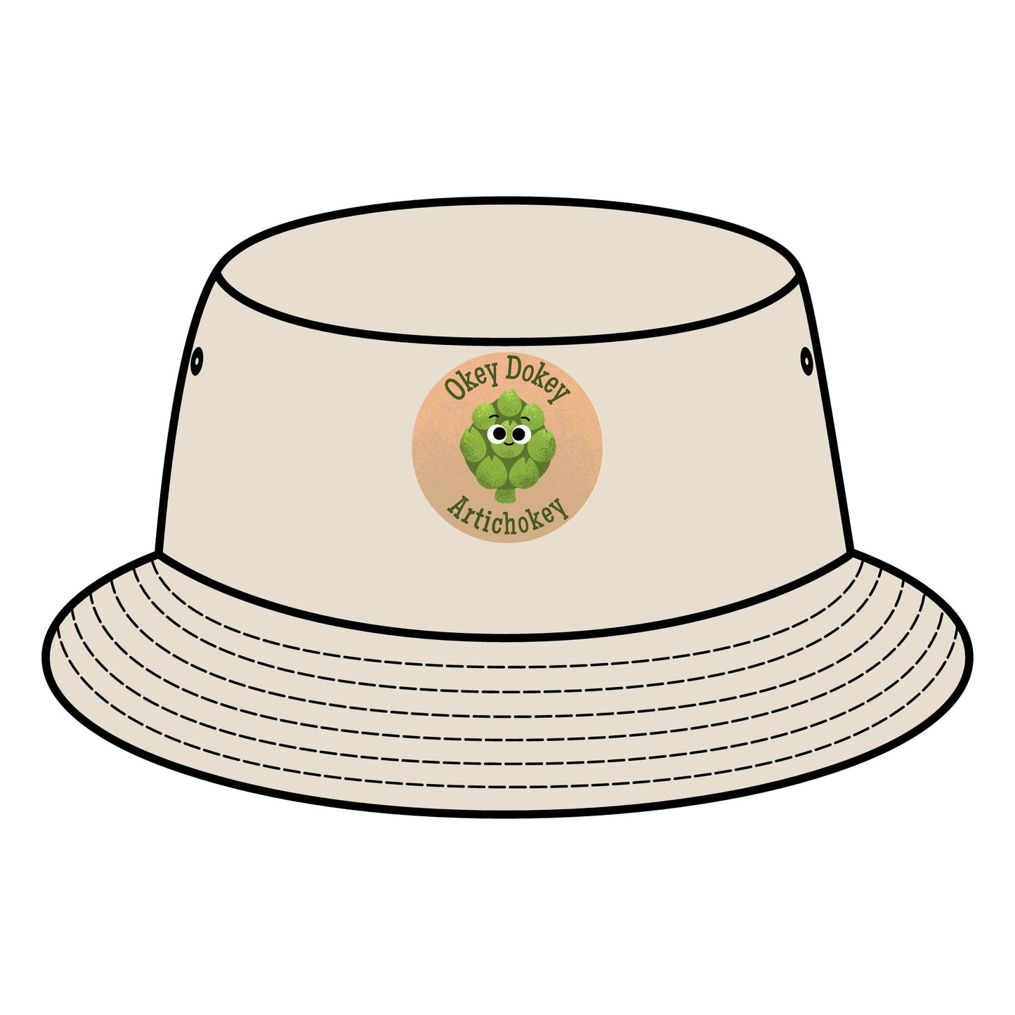 Cute Artichoke Pun Print Bucket Hat, Summer Fashion Hats, Outdoor Sun Hat, Gift for Kids, Family BBQ Accessory