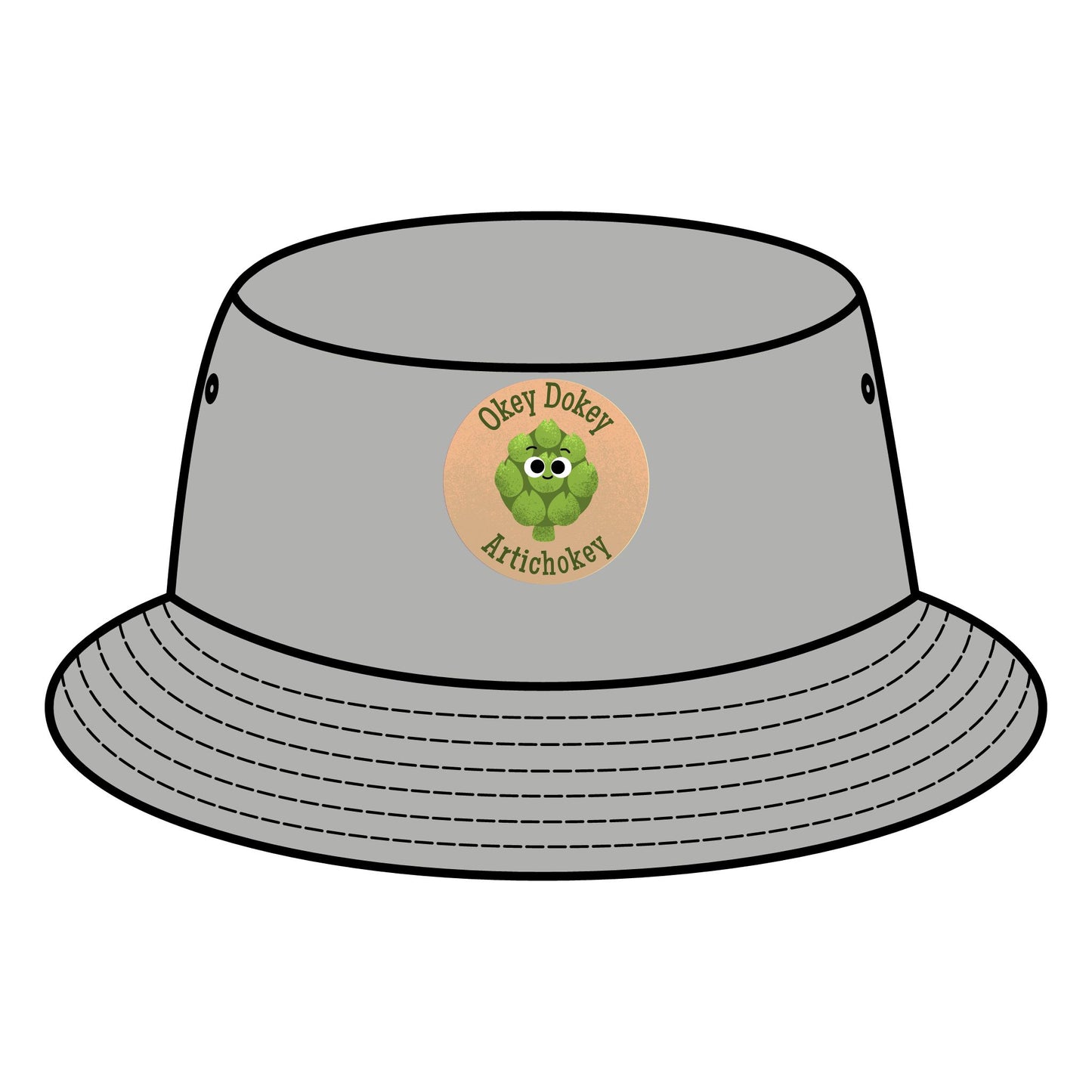 Cute Artichoke Pun Print Bucket Hat, Summer Fashion Hats, Outdoor Sun Hat, Gift for Kids, Family BBQ Accessory