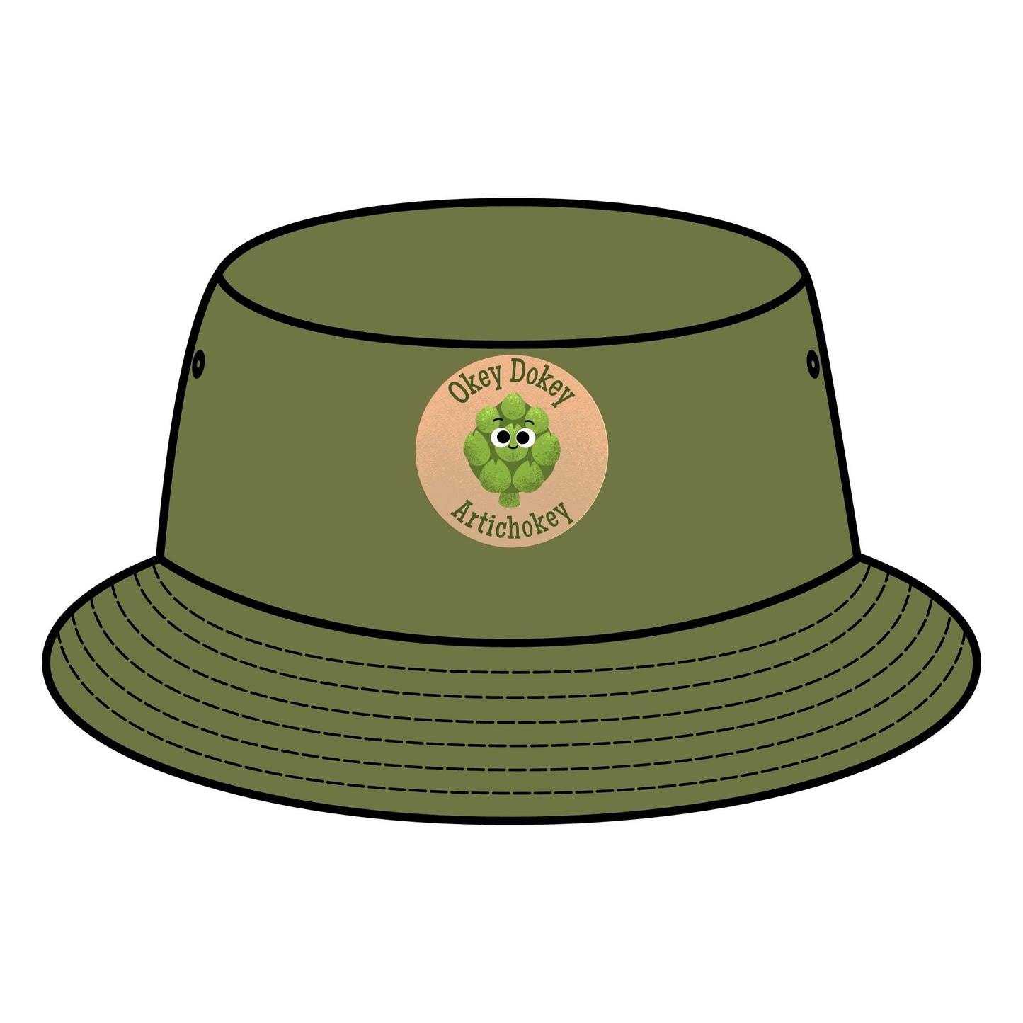 Cute Artichoke Pun Print Bucket Hat, Summer Fashion Hats, Outdoor Sun Hat, Gift for Kids, Family BBQ Accessory
