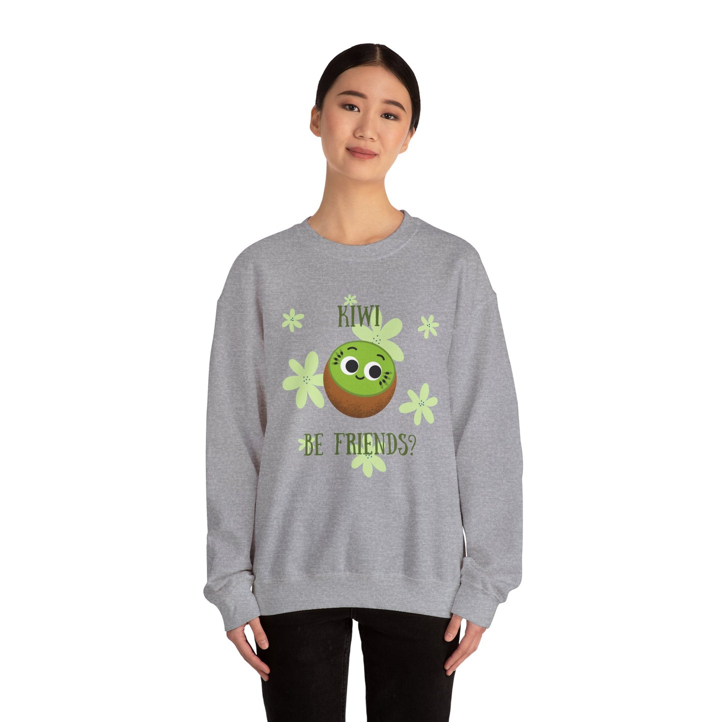 Kiwi Be Friends Sweatshirt, Funny Fruit Pun Sweatshirt, Cozy Clothing, Warm Whimsical Vibes, Great Gift Idea