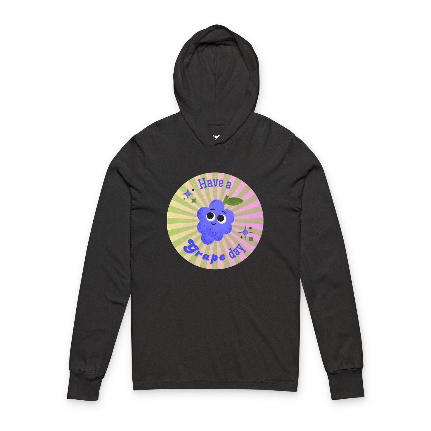 Grape Day Unisex Hooded Long Sleeve Shirt, Perfect for Casual Outings, Gifts, Spring Celebrations, Birthday, Relaxation