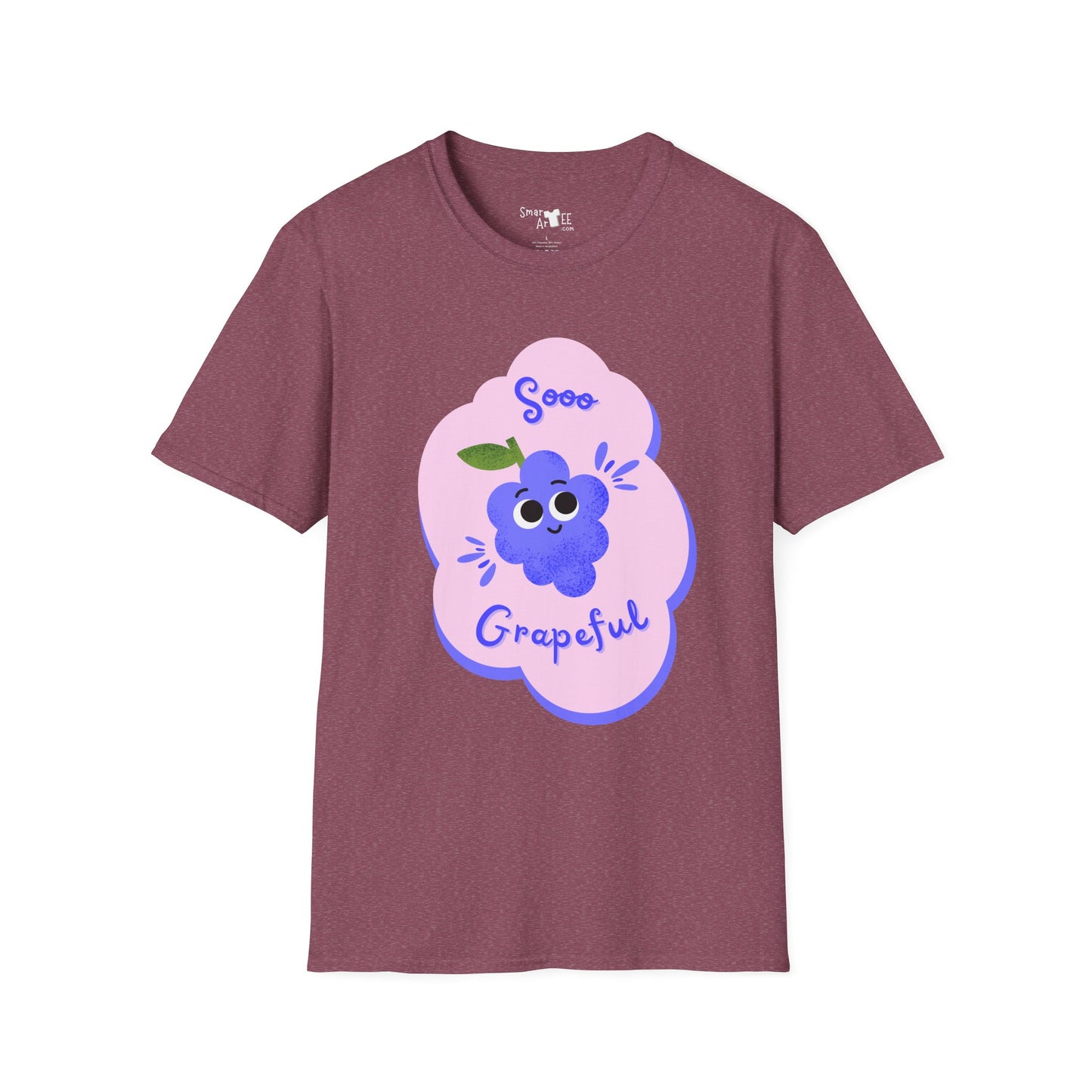 Sooo Grapeful Unisex Softstyle T-Shirt - Cute and Quirky Graphic Tee for Everyday Comfort | Perfect Gift for Fruit Lovers and Summer Fun