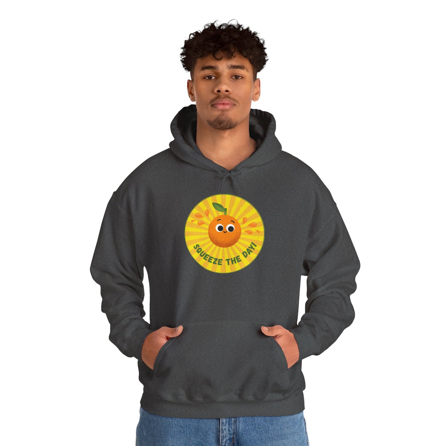 Squeeze The Day Hoodie, Cozy Unisex Pullover, Casual Layer, Gift for Fruit Lovers, Cute Graphic Hoodie, Fun Everyday Wear