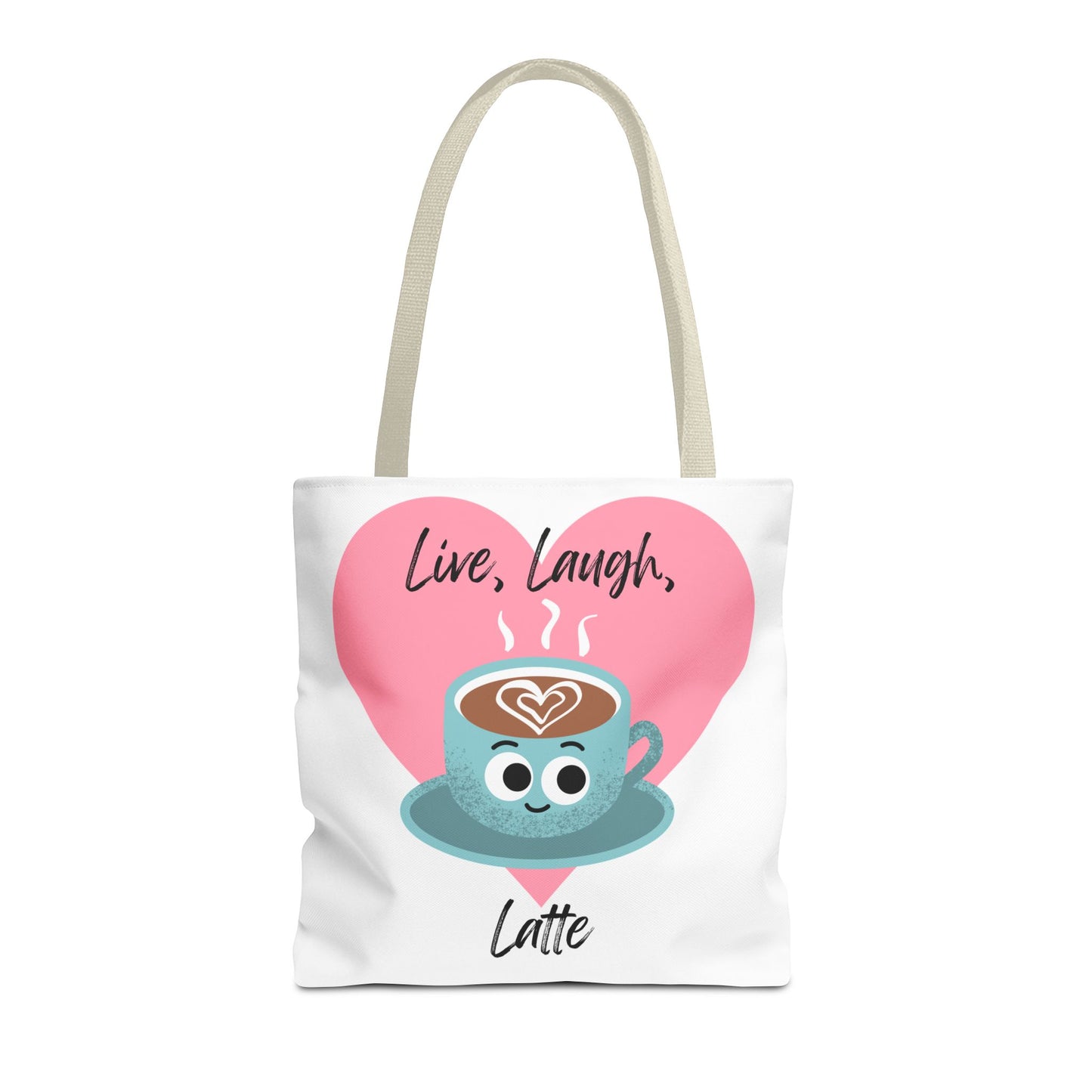 Cute Coffee Tote Bag - Live, Laugh, Latte - Perfect Gift for Coffee Lovers, Casual Carryall, Eco-Friendly, Everyday Use