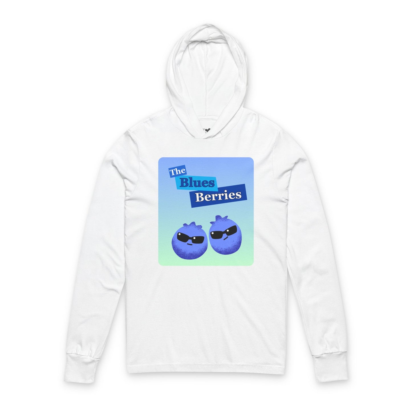 Cool Blues Berries Unisex Hooded Long Sleeve Shirt, Fun Summer Top, Gift for Berry Lovers, Cute Graphic Pun Shirt, Leisure Wear