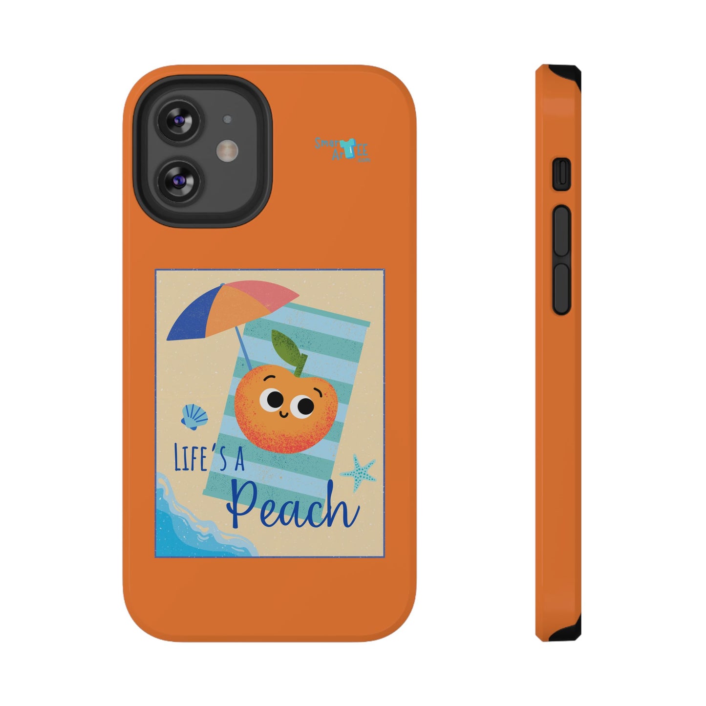 Cute Life's a Peach Phone Case, Impact-Resistant Cell Phone Cover, Summer Accessory, Gift for Fruit Lovers, Beach Vibes