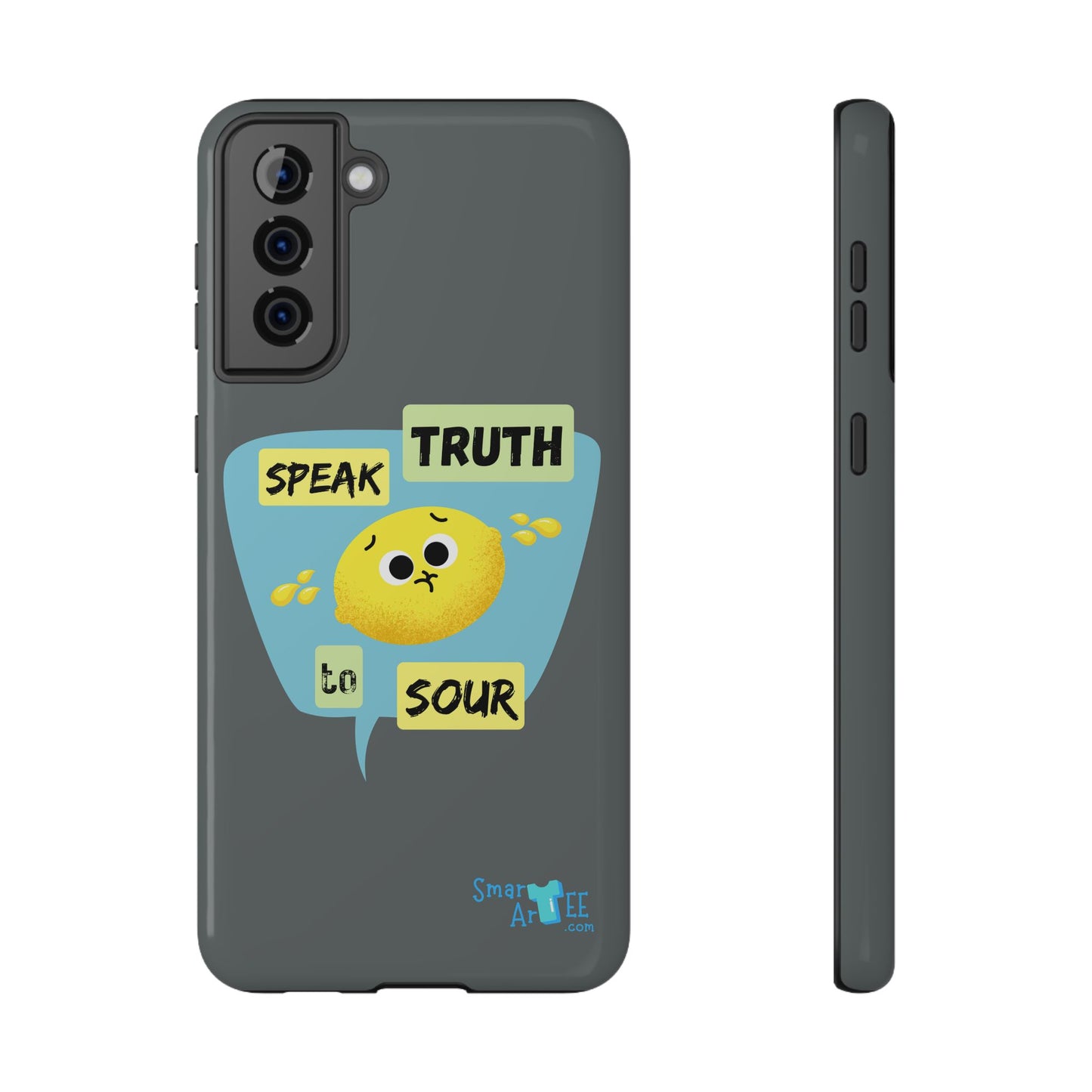 Whimsical Phone Case: Speak Truth to Sour, Cute Lemon Design, Impact-Resistant, Unique Gift for Teens, Phone Accessory, Fun Tech Decor