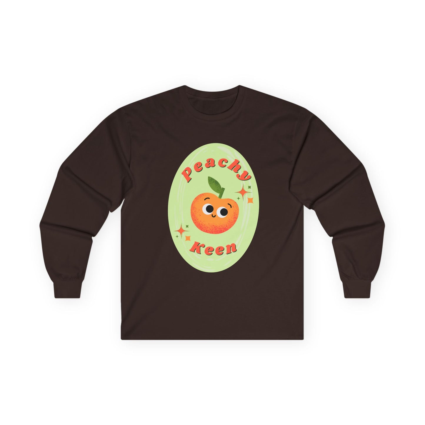 Peachy Keen Unisex Long Sleeve Tees, Cute Graphic Shirt, Fruit Lover Gift, Comfortable Everyday Wear, Perfect for Spring and Summer