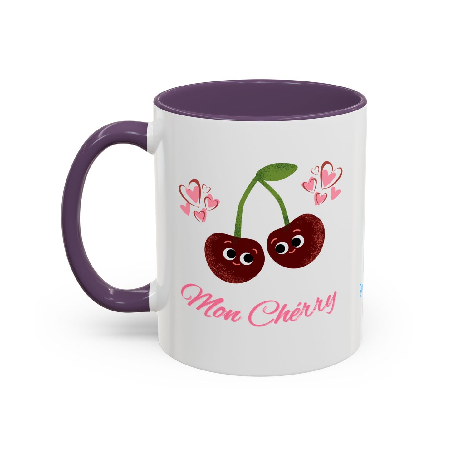 Cute Cherry Accent Coffee Mug - Fun Gift for Cherry Lovers, Coffee Lover Decor, Valentine's Day, Cute Kitchenware
