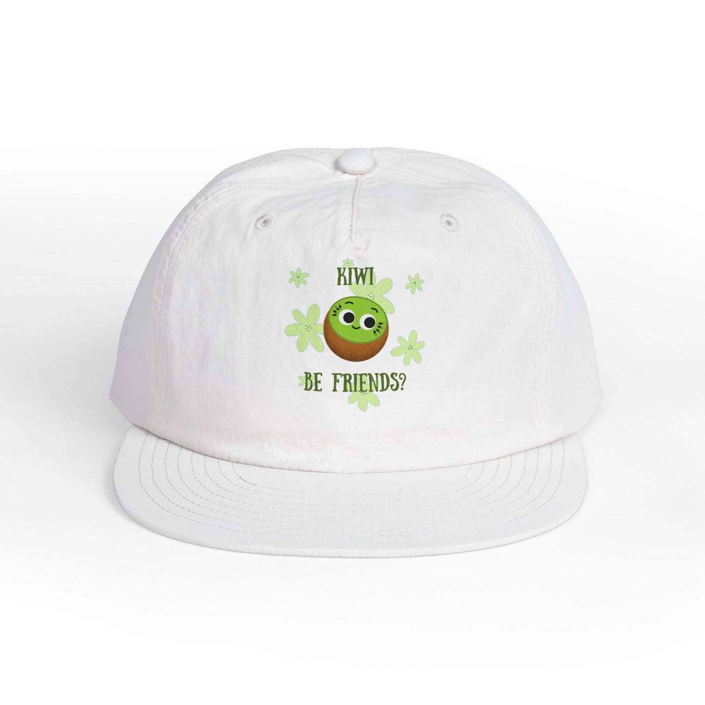 Surf Cap with Funny "Kiwi Be Friends" Design - Beach Hat, Gift for Surfers, Summer Accessory, Fun Outdoor Headwear, Vacation Style