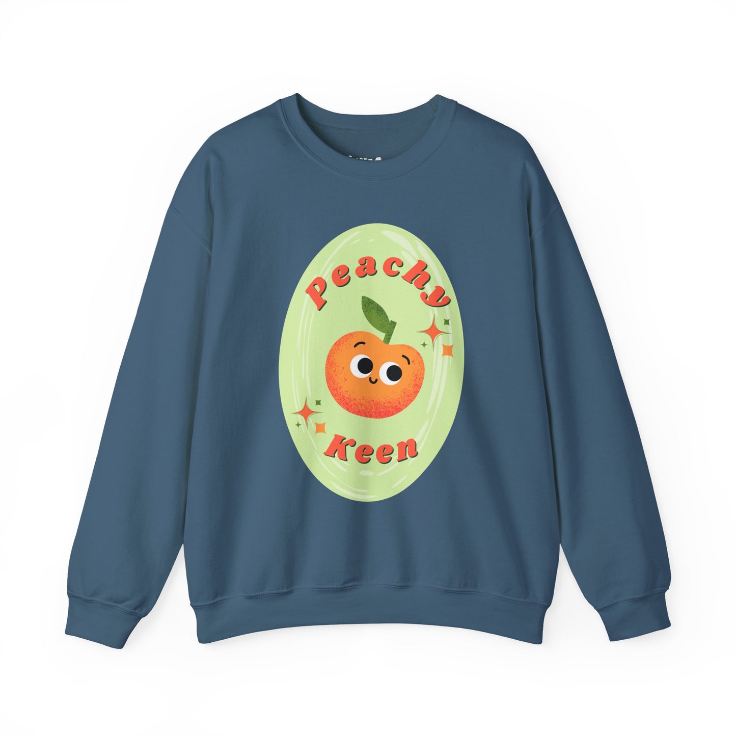 Peachy Keen Unisex Crewneck Sweatshirt, Cute Apparel, Casual Wear, Gift for Friends, Fall Style, Fun Fashion