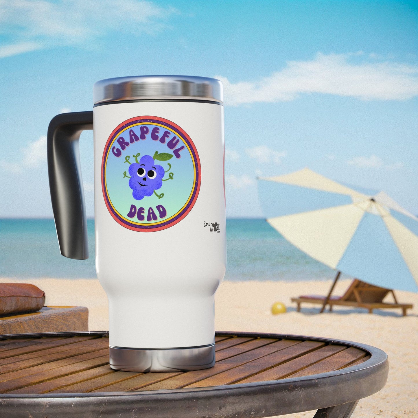 Grateful Dead Travel Mug, 14oz Stainless Steel Coffee Cup, Unique Gift for Music Lovers, Fun Road Trip Companion, Eco-Friendly Drinkware