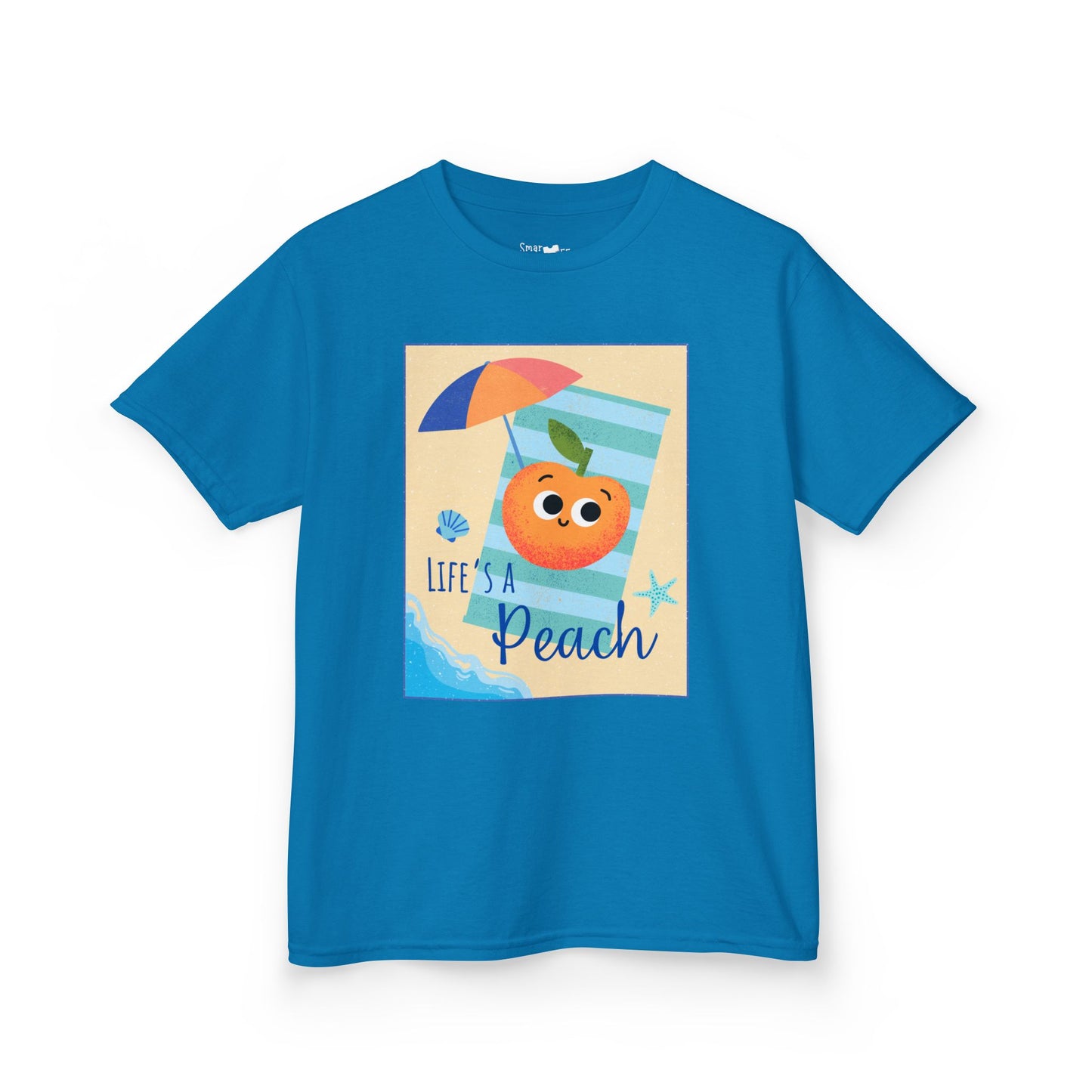 "Life's a Peach" Kids Heavy Cotton Tee – Cute Summer Shirt, Gift for Kids, Fun Casual Wear, Beach Day, Summer Vibes