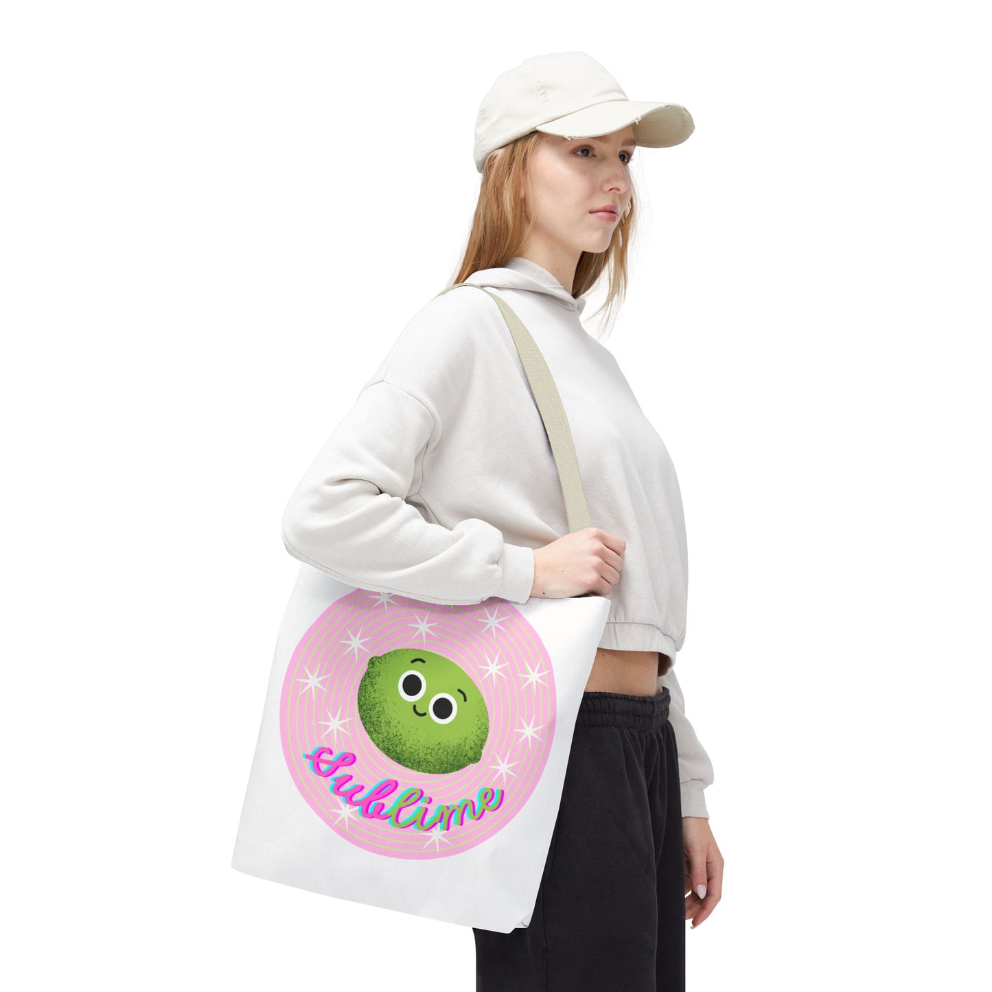 Cute Sublime Lime Tote Bag - Everyday Carry, Eco-Friendly, Gift for Fruit Lovers, Unique Shopping Bag, Fun Beach Tote